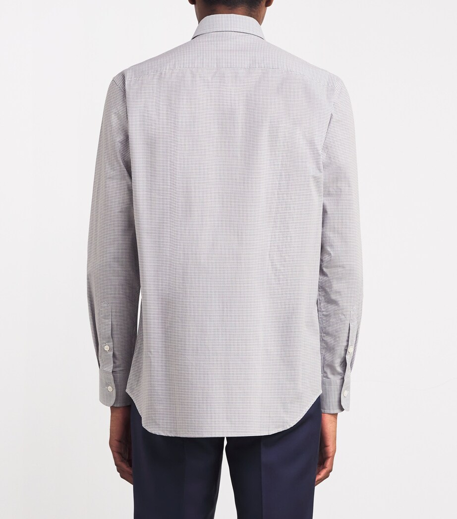 Brioni Mens Cotton Check Shirt Image 4