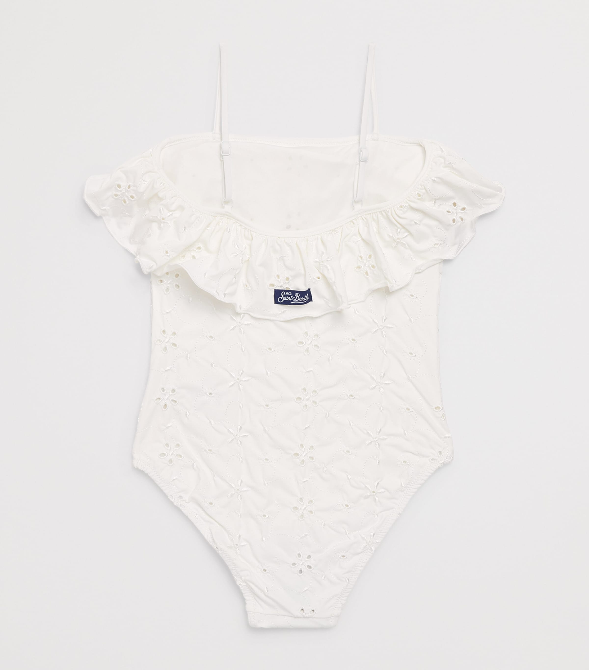 Mc2 Saint Barth Kids Embroidered Brielle Swimsuit (2-12 Years) Flwr Embry Image 2
