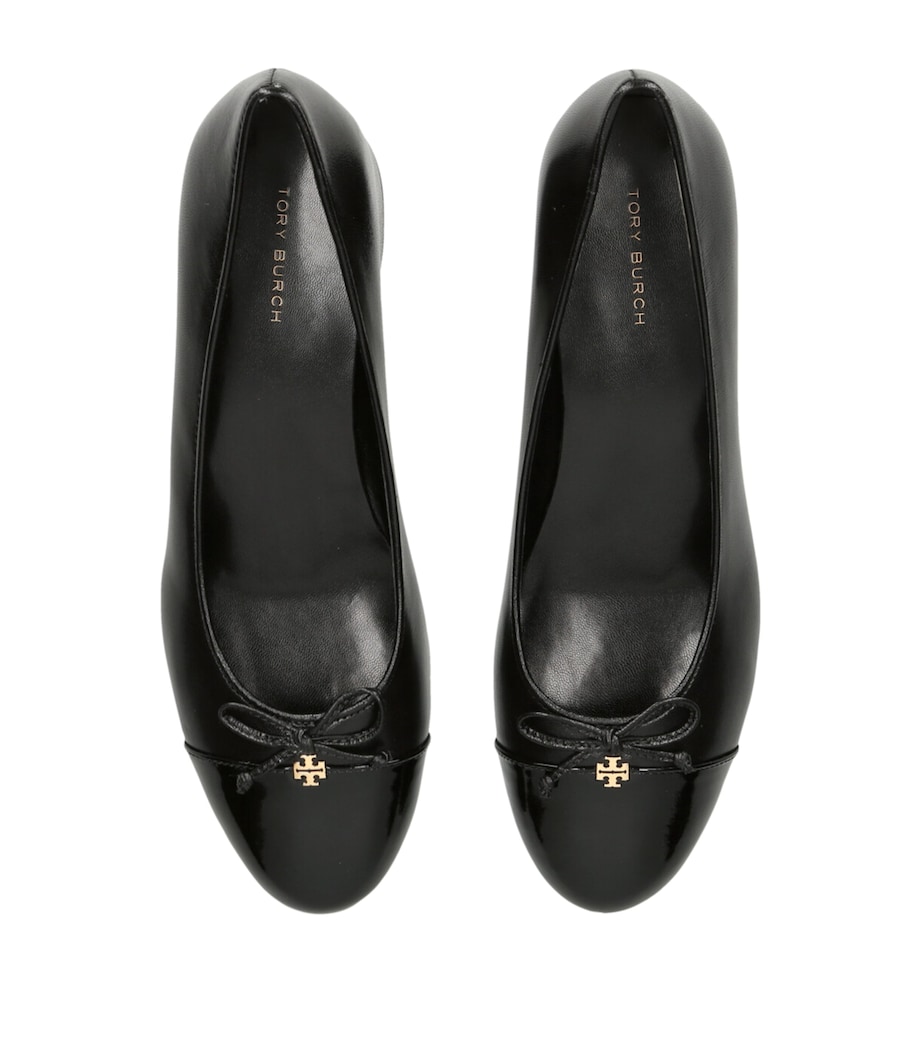 Leather Cap-Toe Pumps BLACK Image 4