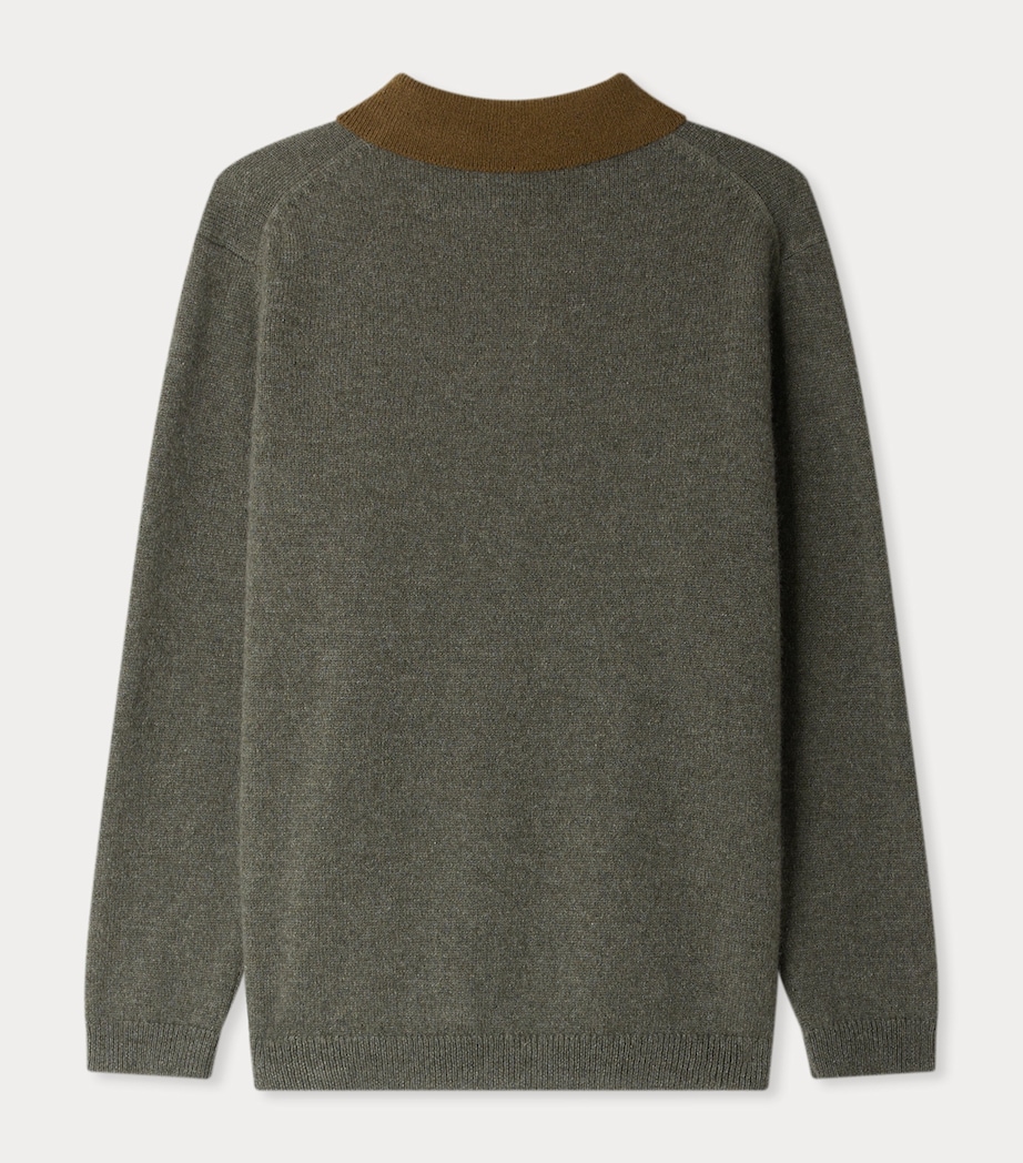 Cashmere Jameson Polo Sweater (10-14 Years) KAKI CLAIR Image 2