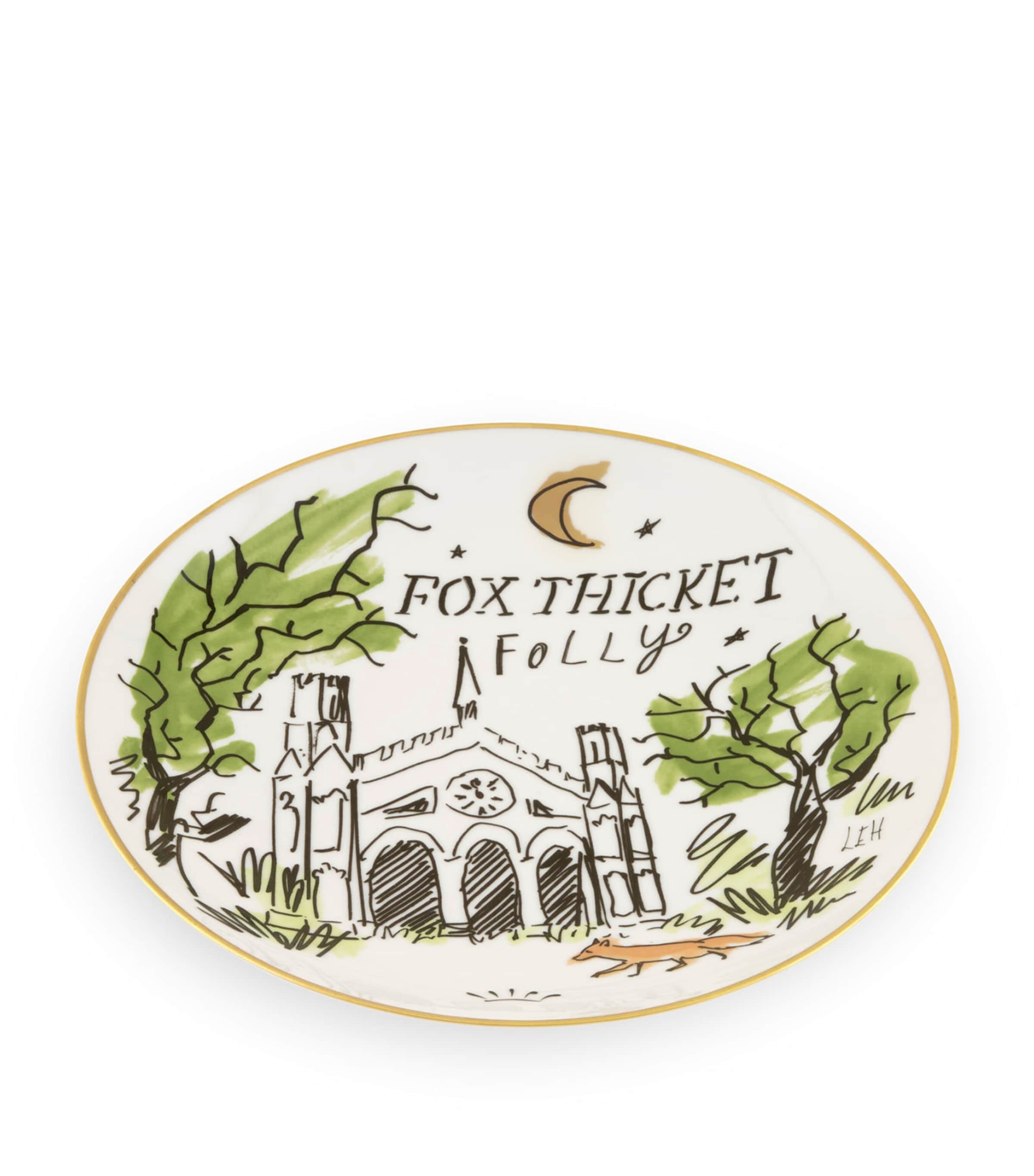 GINORI 1735 x Luke Edward Hall Fox Thicket Folly Decorative Plate (27cm) Image 3