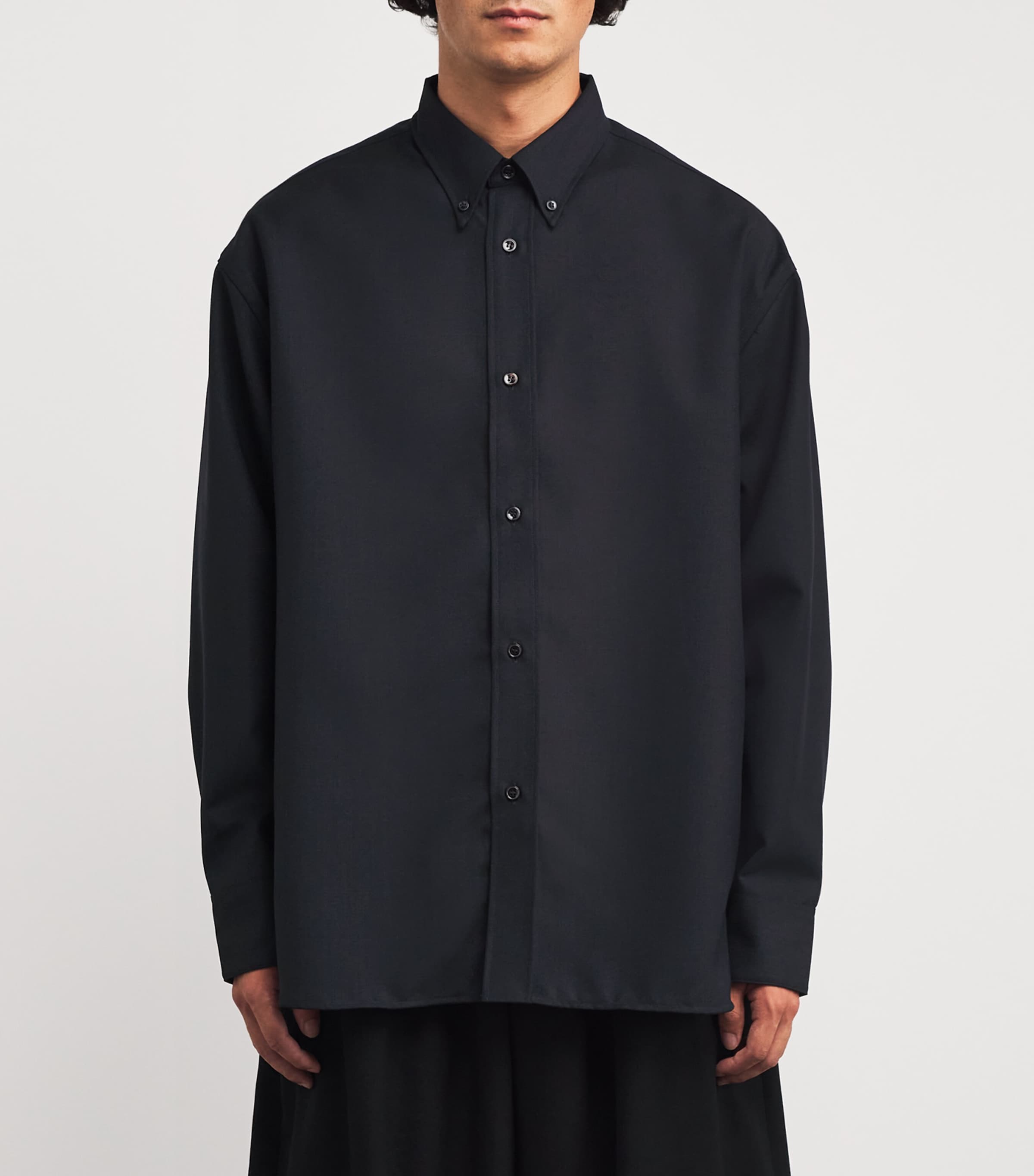 Heritage Wool Oversized Jude Shirt DARKEST NAVY Image 3
