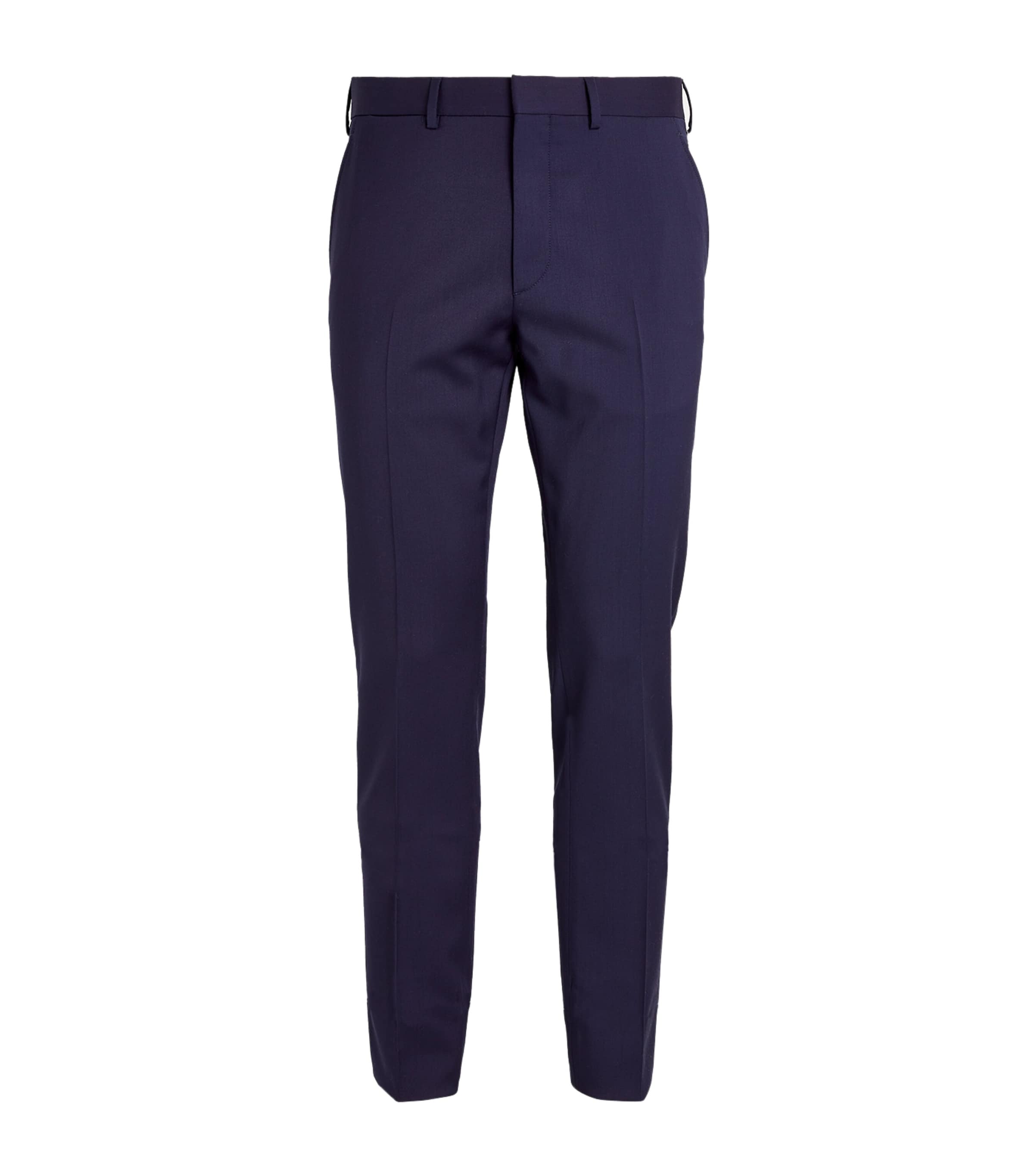Ralph Lauren Purple Label Mens Wool Serge Straight Trousers Navy Image 3