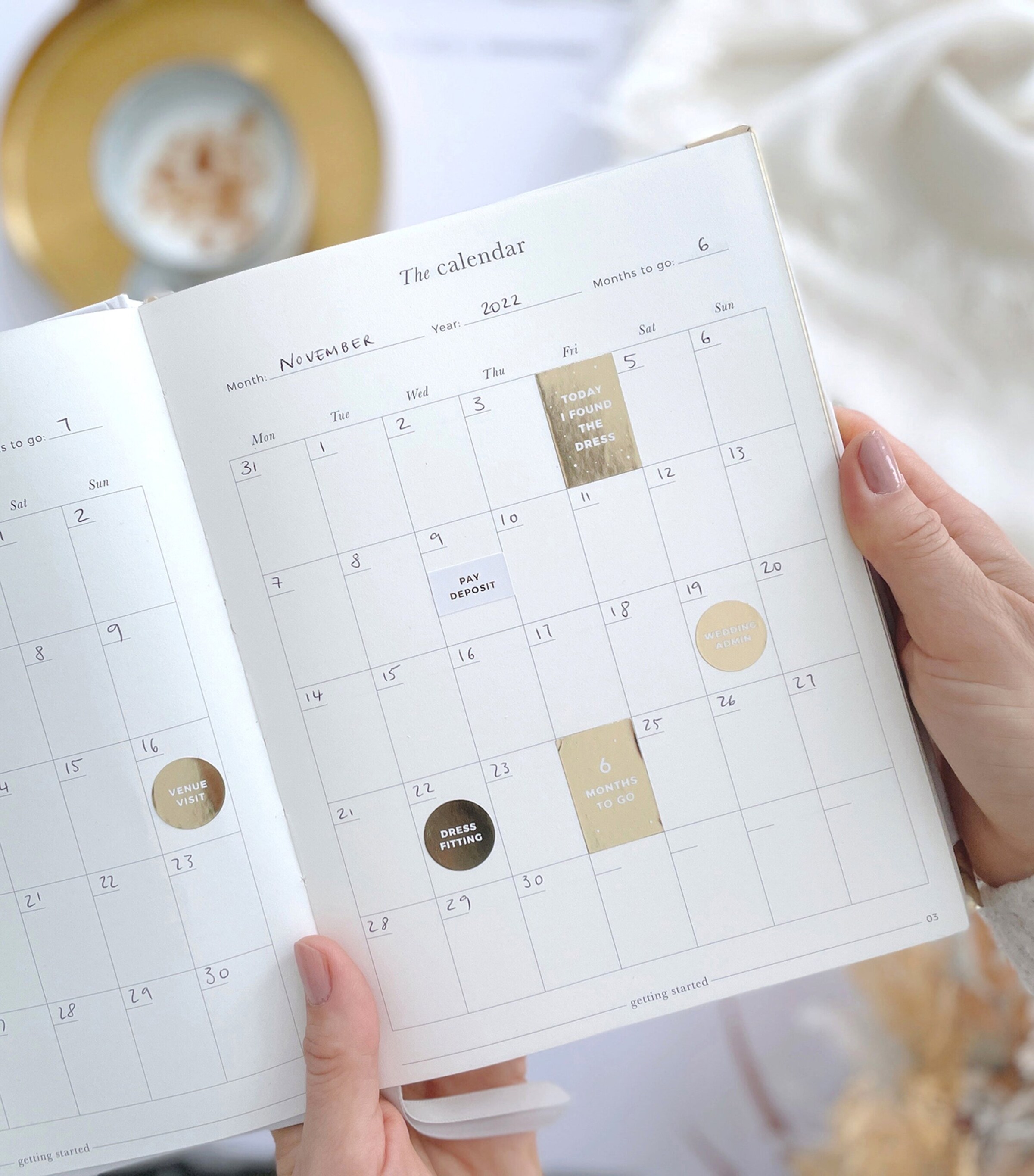 Blush and Gold Luxury Wedding Planner White, Green, Gold Image 13