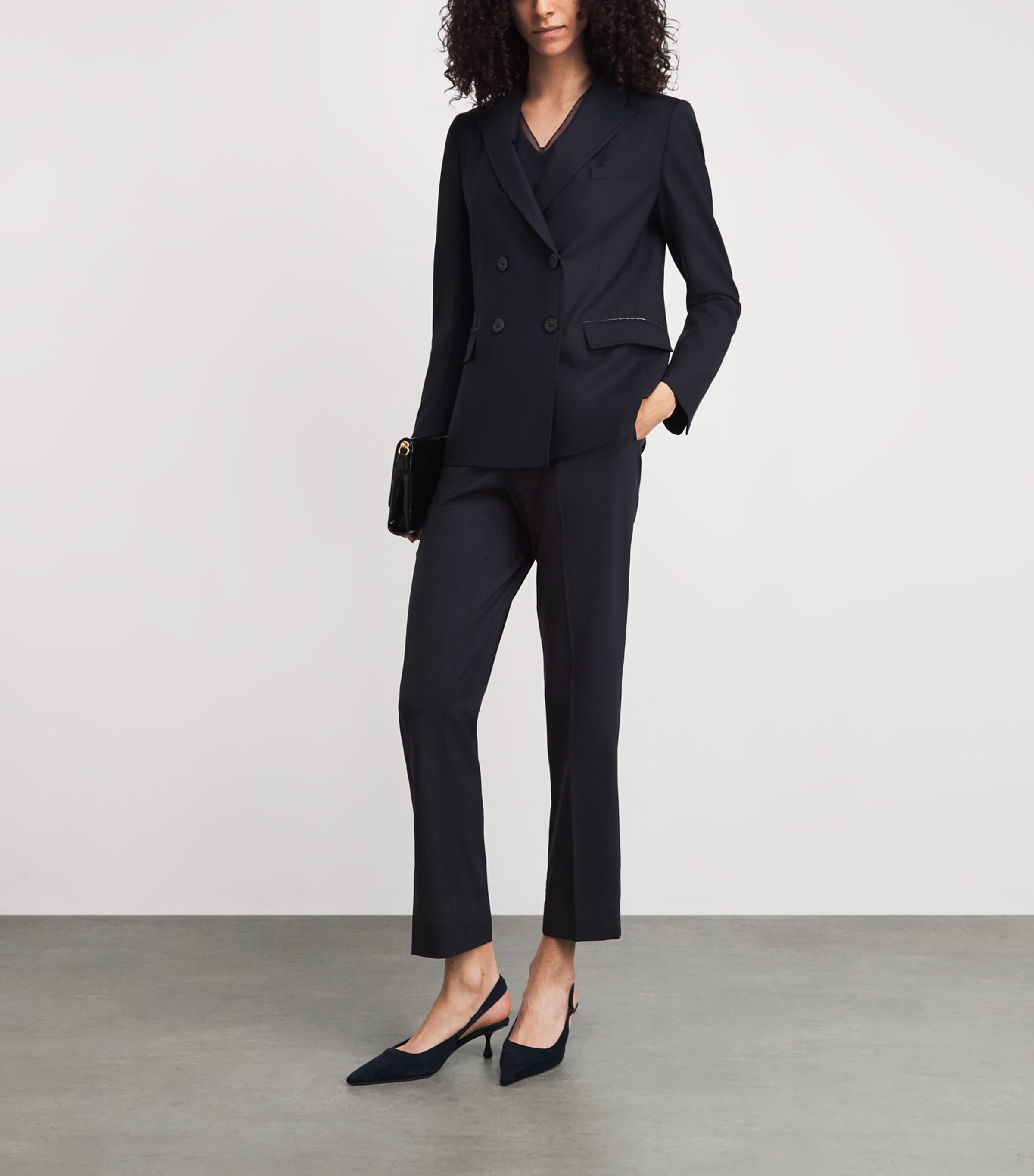 Fabiana Filippi Womens Wool-Blend Skinny Trousers Blu Notte Image 2