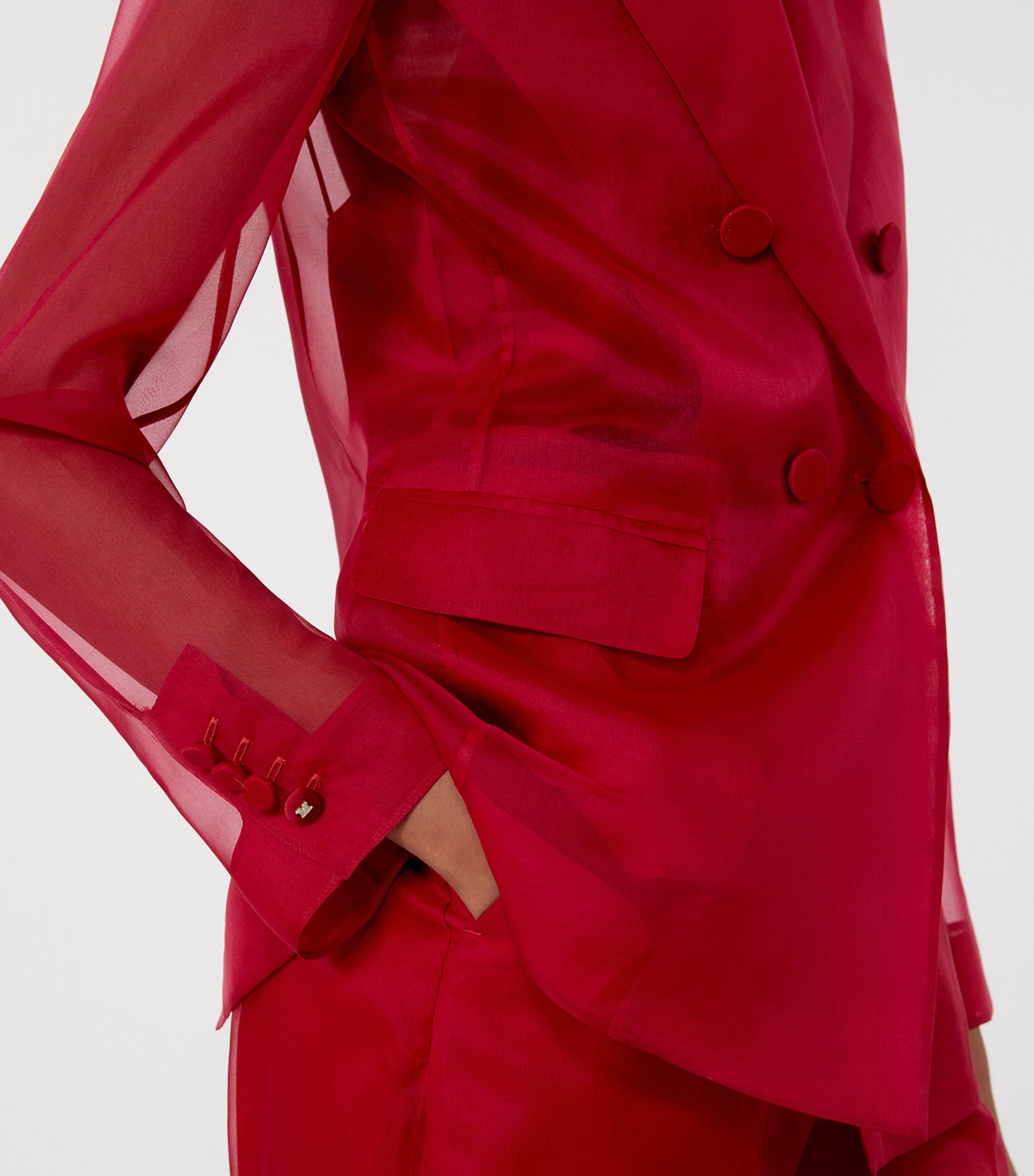 Max Mara Womens Silk Organza Blazer Geranium Image 5