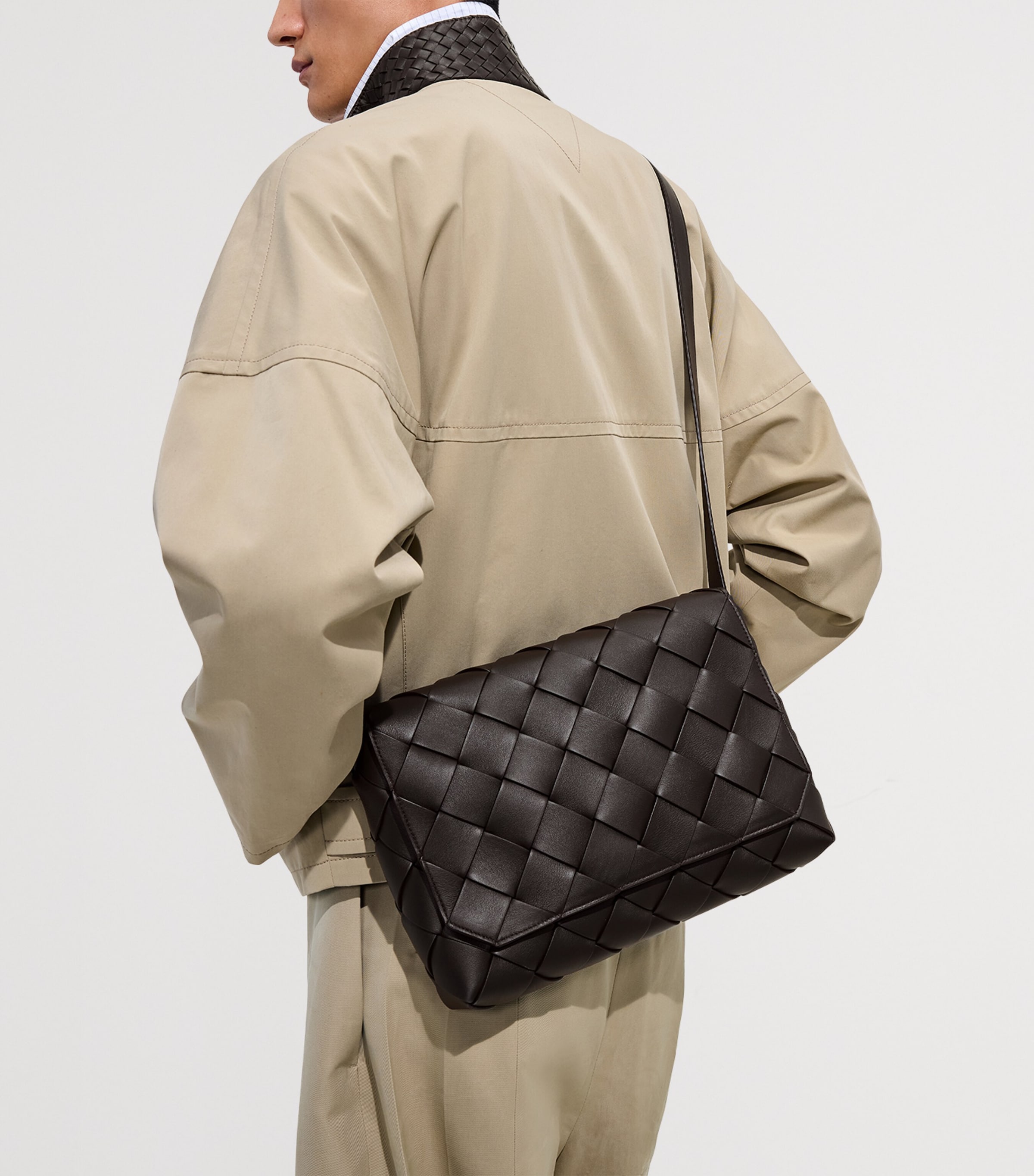 Bottega Veneta Large Leather Intreccio Diago Cross-Body Bag Image 2