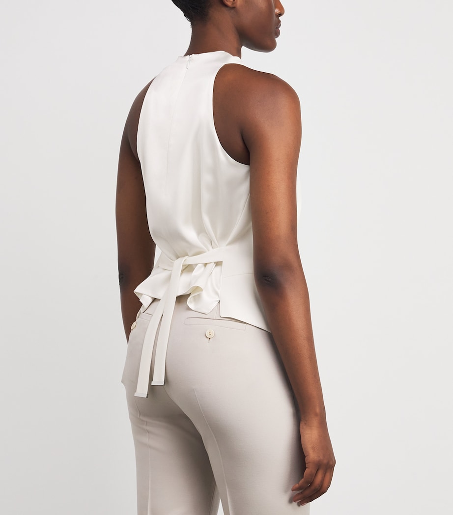 Asymmetric Tie Waistcoat WHITE Image 4