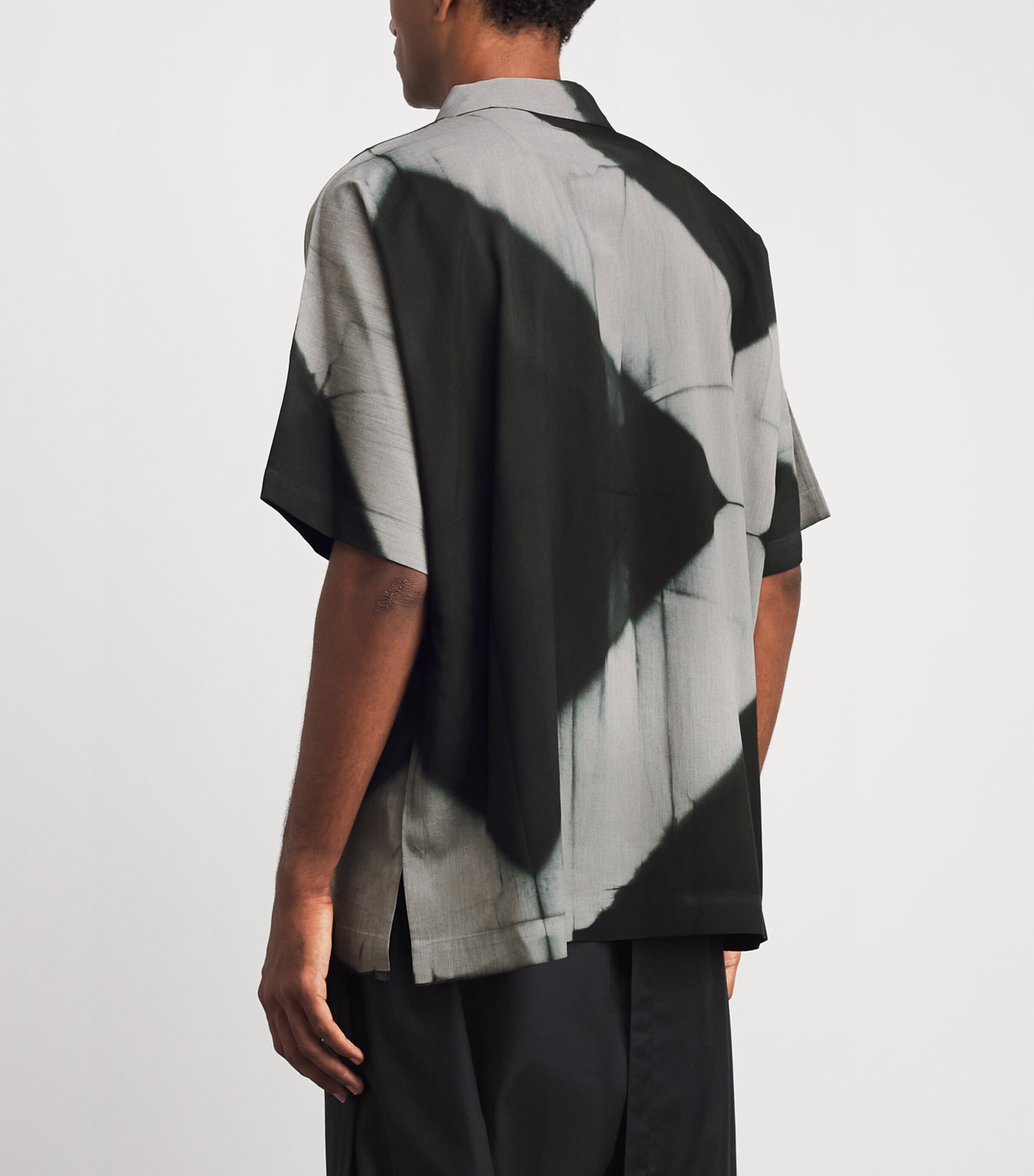 IM MEN Mens Itajime Print Shirt Black Image 5