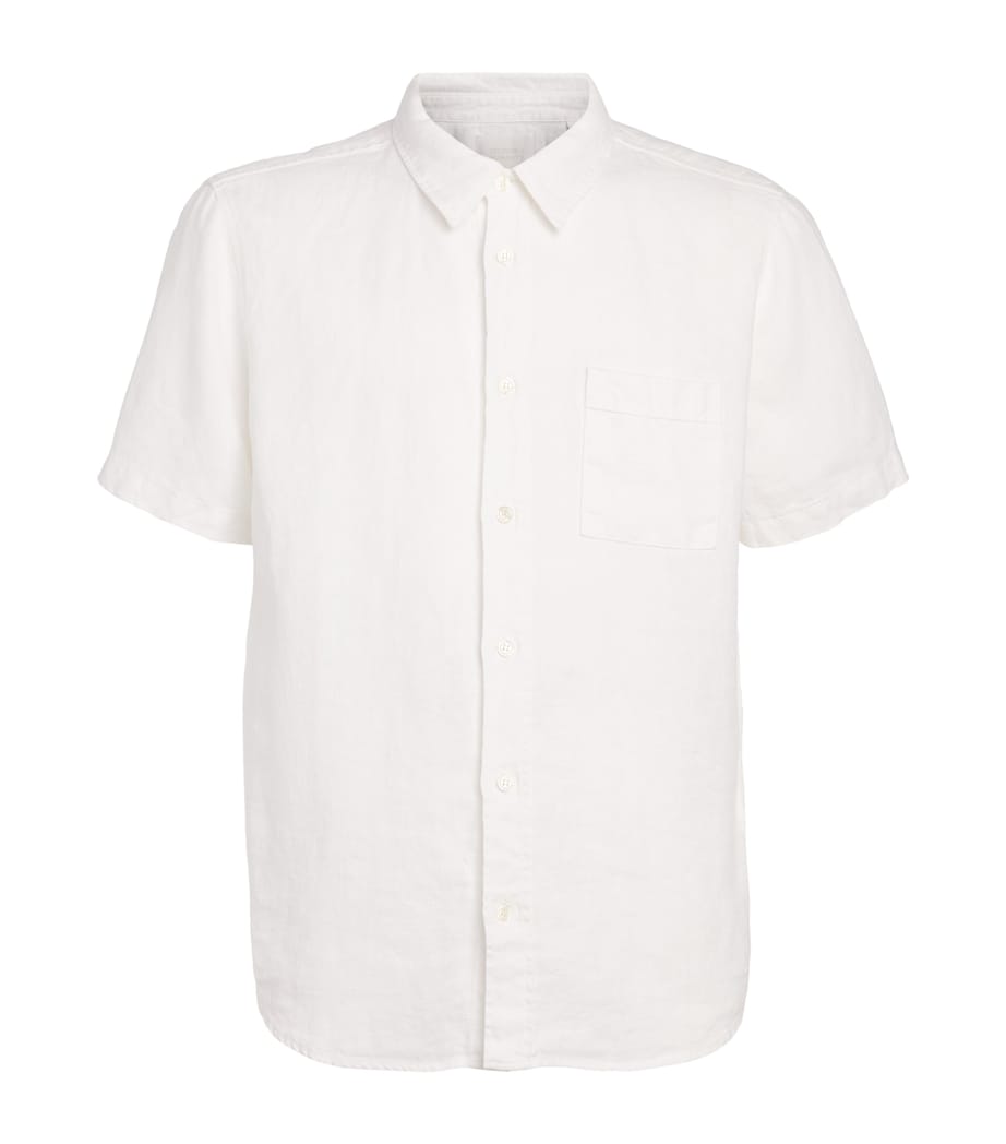 Citizens of Humanity Mens Linen Short-Sleeve Cairo Shirt White Image 1