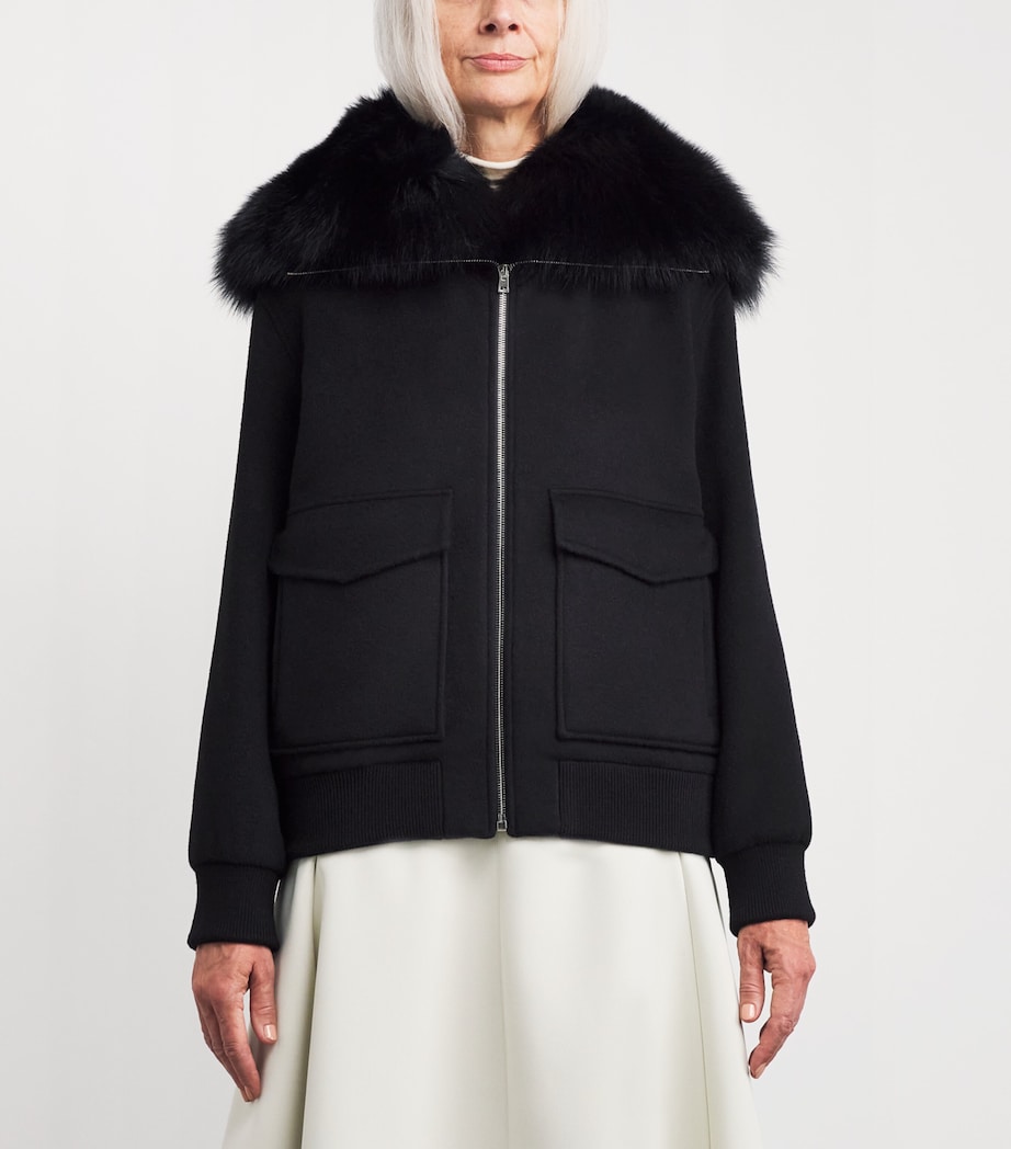 Wool-Cashmere Fur-Trim Jacket C99 Image 3