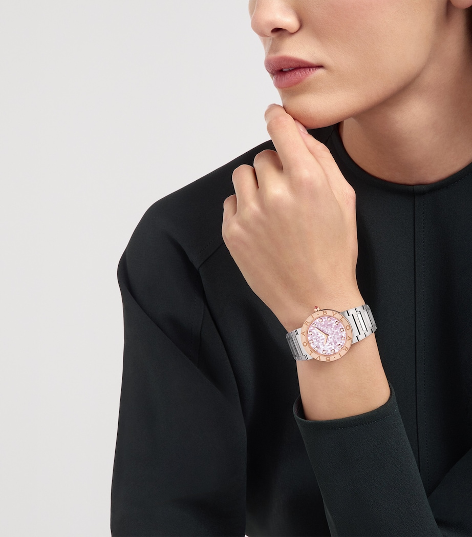 Bvlgari Stainless Steel and Yellow Gold BVLGARI BVLGARI Watch 33mm Pink Image 5