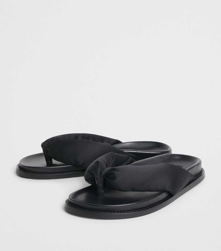 CAMILLA AND MARC Leather-Satin Nina Flip Flops Dblk Black Image 3