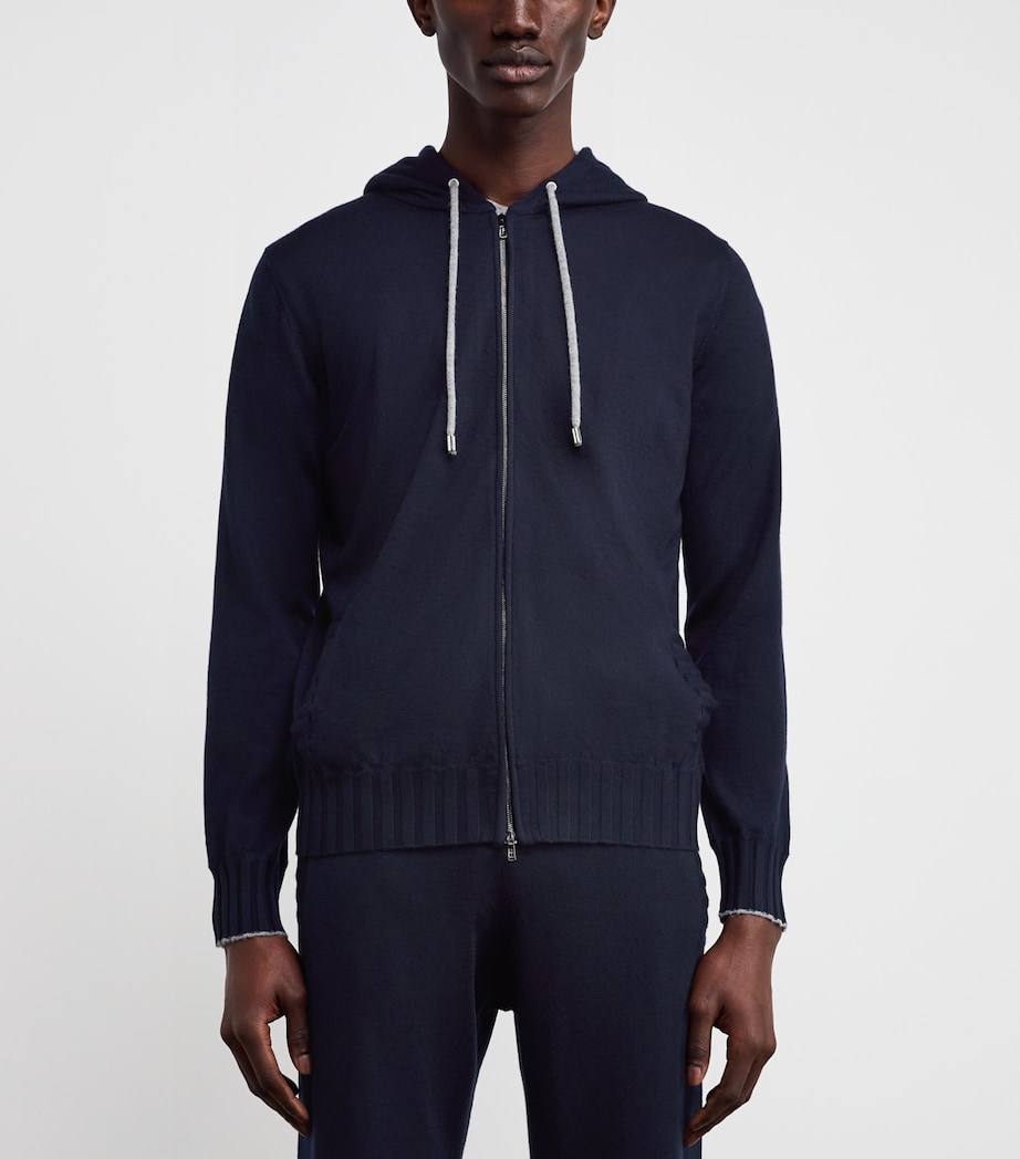 Cashmere Hoodie D.8 + D.13-NAVY Image 3