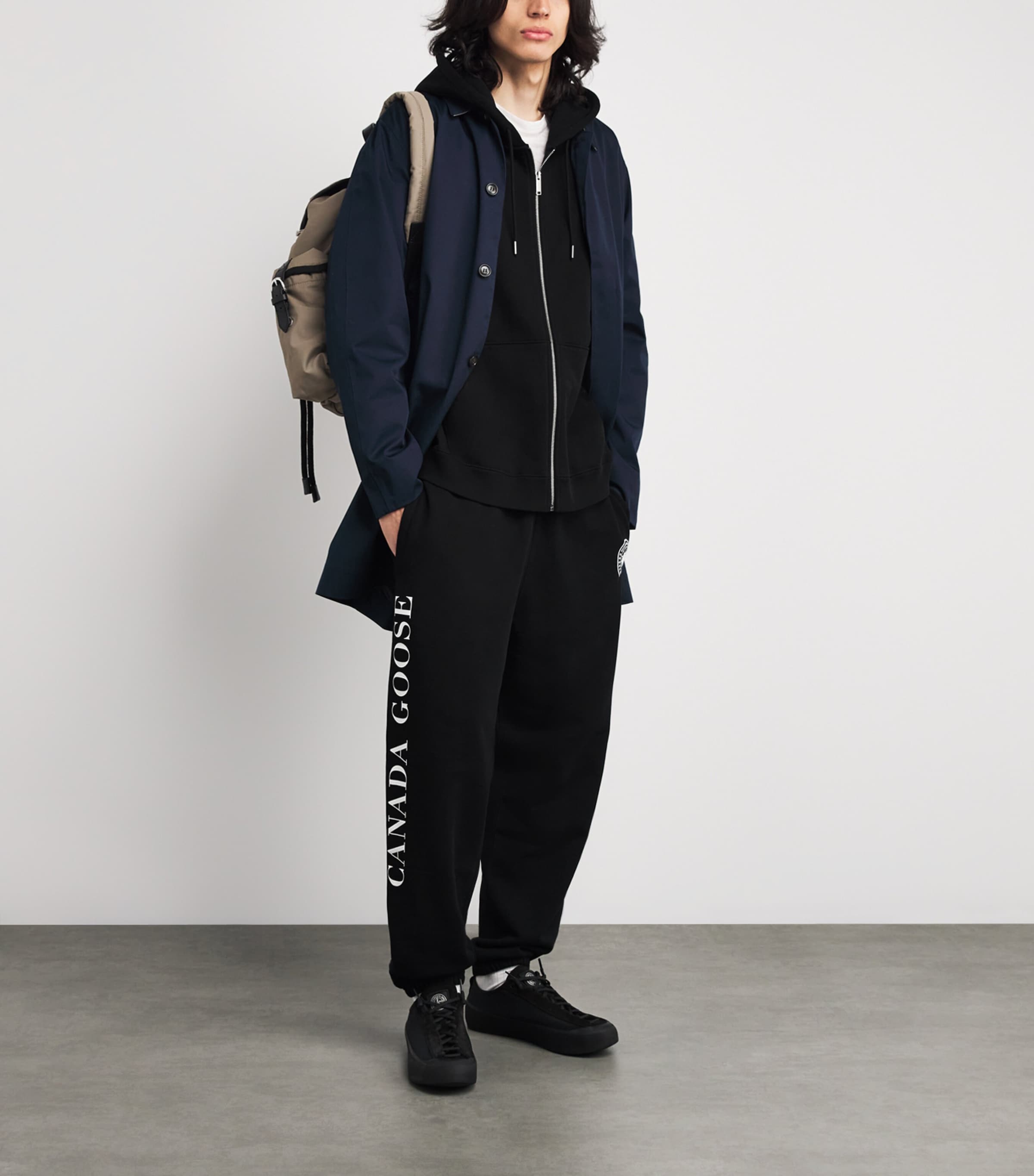Canada Goose Mens Organic Cotton Graphic Rove Zip-Up Hoodie Black Image 2