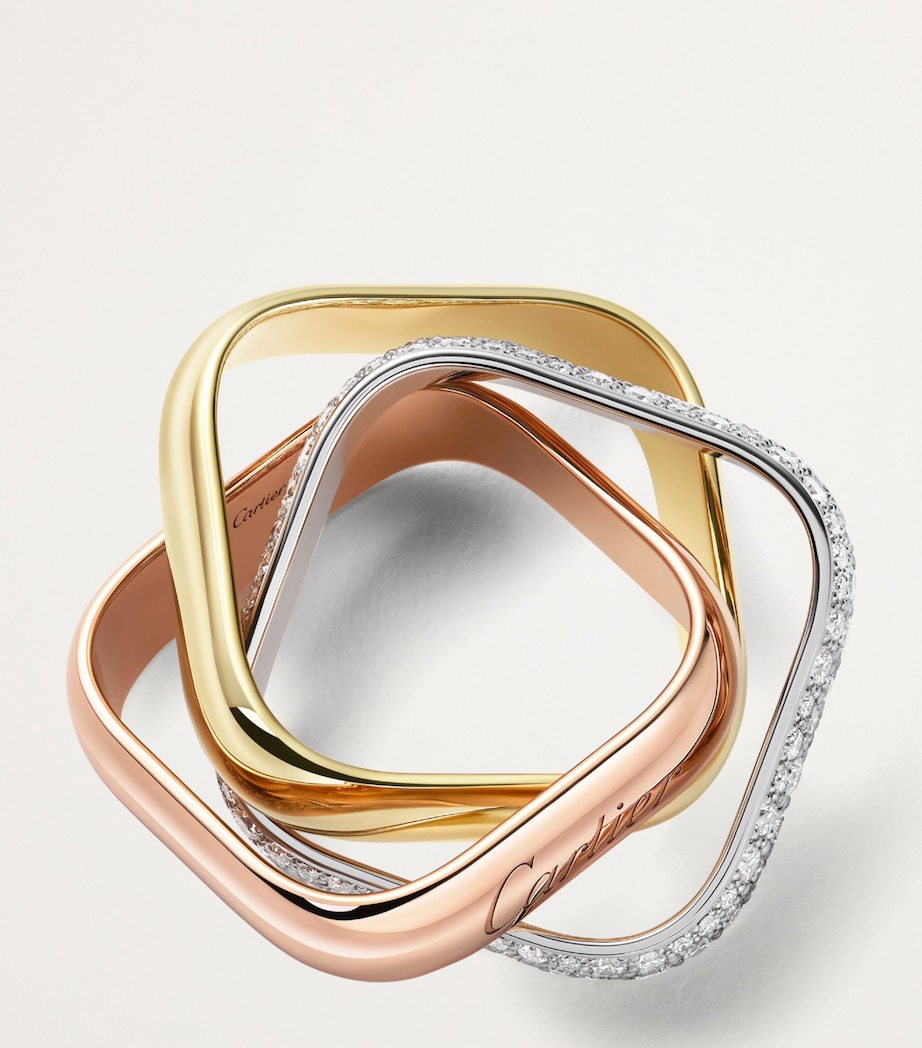 Gold and Diamond Trinity Ring MULTI Image 4