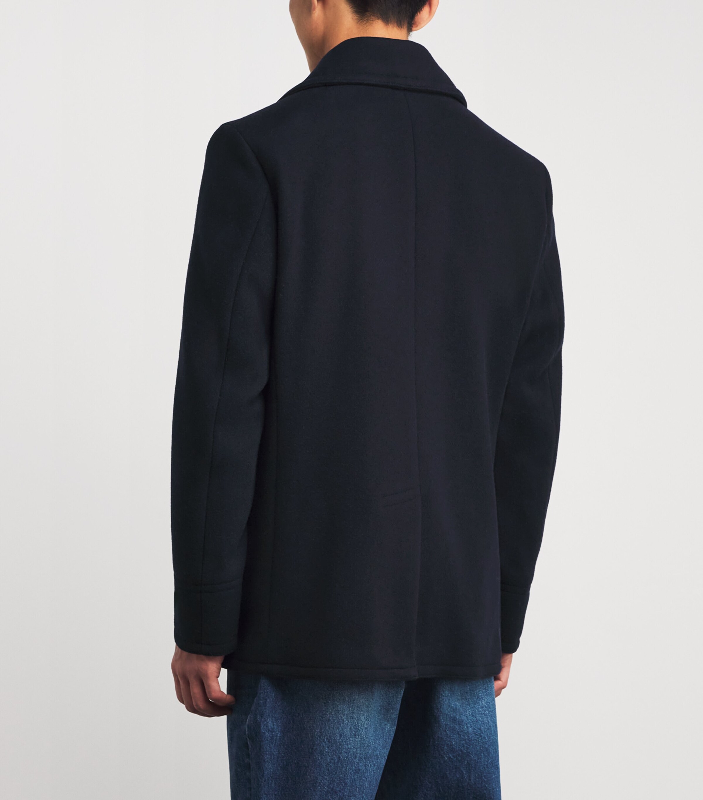 Wool-Blend Melton Peacoat NAVY Image 4