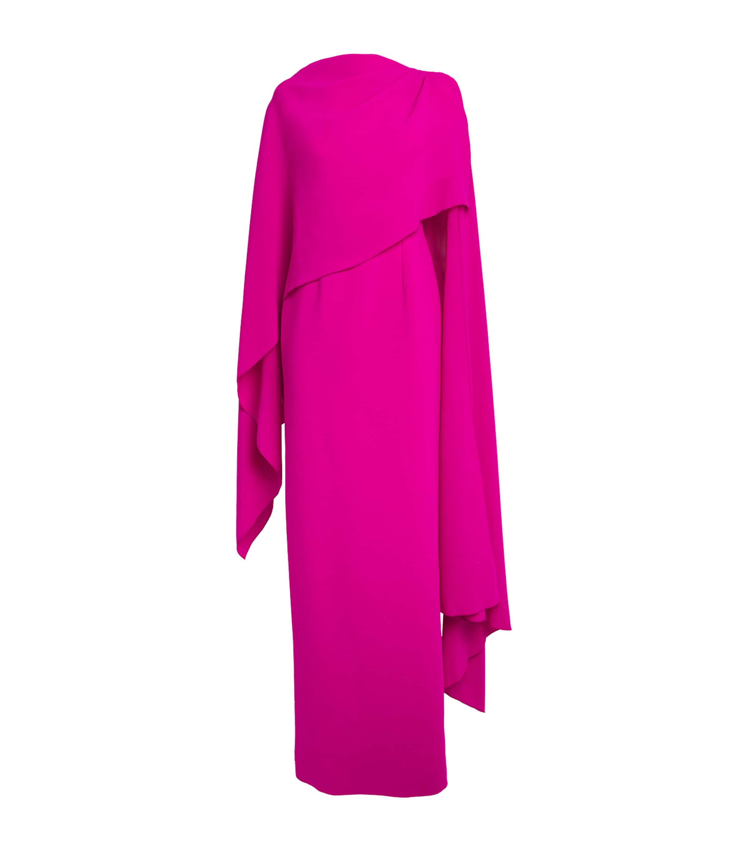Roksanda Womens Demetria Cape Effect Maxi Dress Fuchsia Image 1