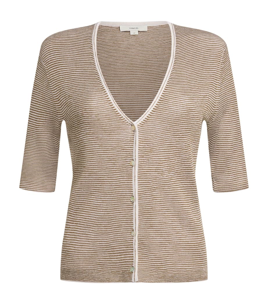 Cashmere-Silk Cardigan 192OTN-OFF WHTE/TPND Image 1