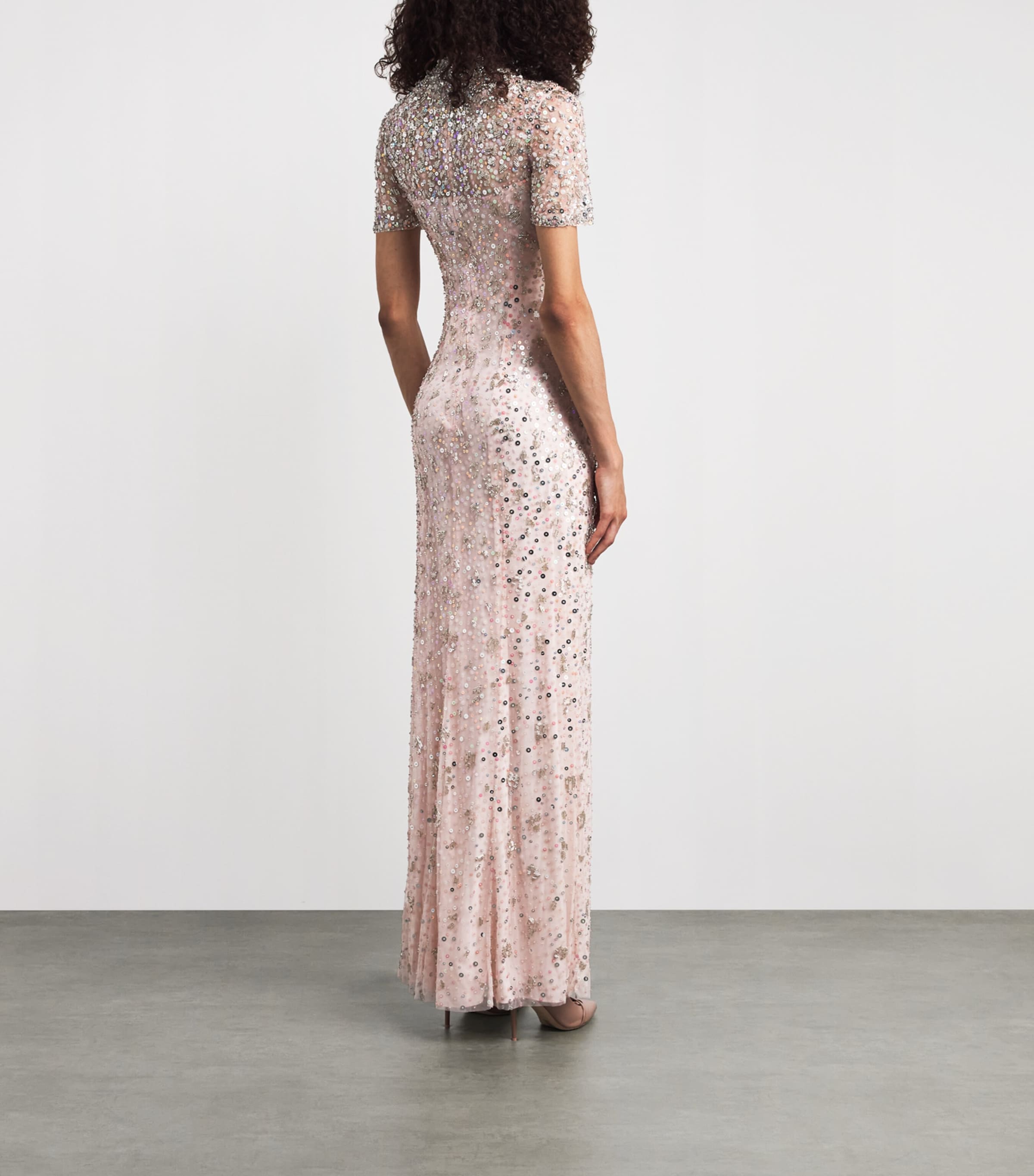 Jenny Packham Womens Embellished Orchid Maxi Dress Sugar Image 4