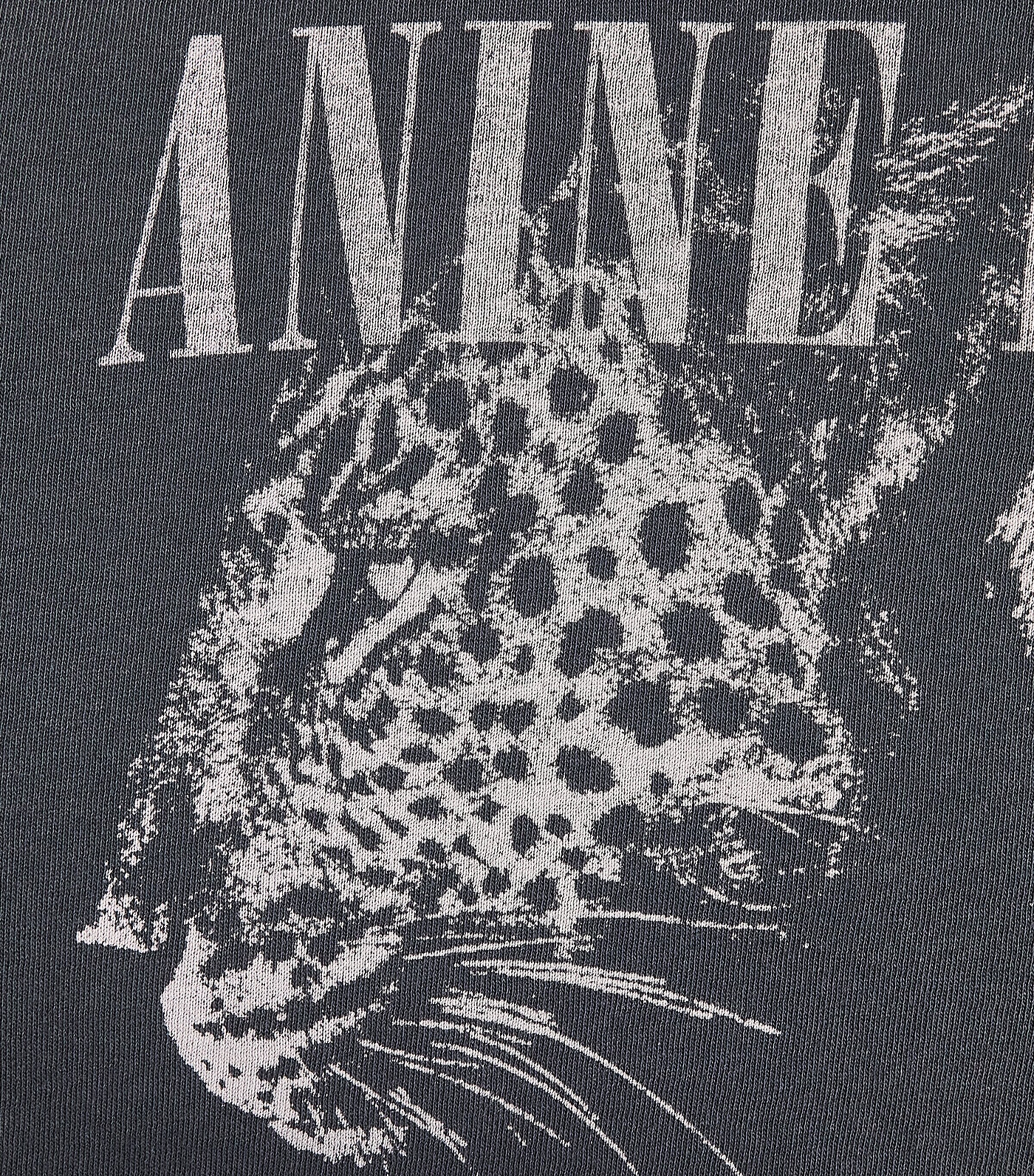 Leopard Print Cohen T-Shirt WASHED BLACK Image 5