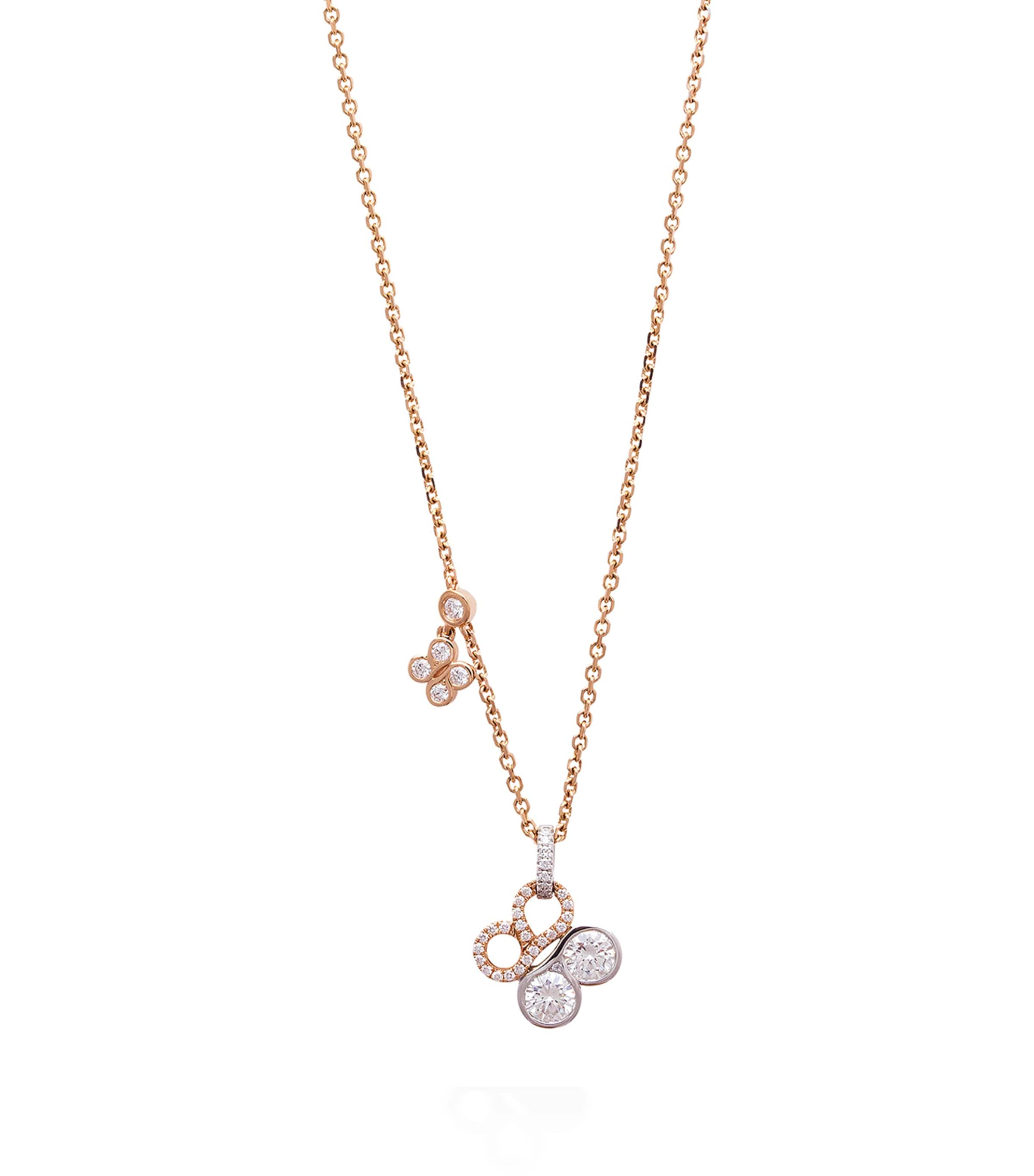 Shop Boodles Rose Gold, Platinum And Diamond Be  Necklace