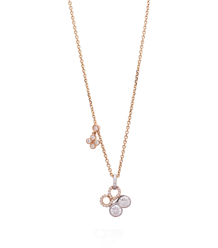 Rose Gold, Platinum and Diamond Be Boodles Necklace ROSE GOLD Image 1