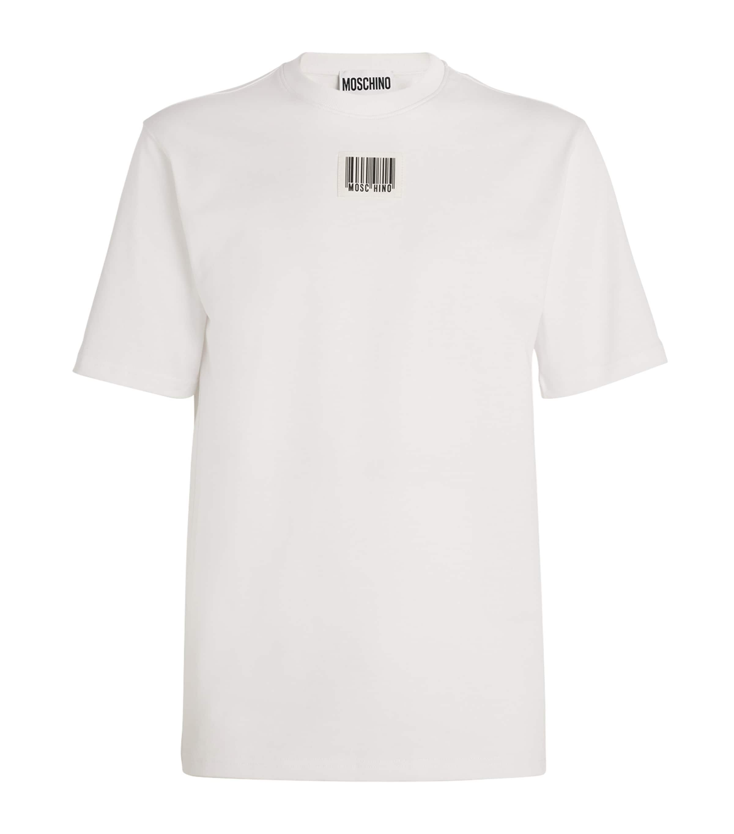 Shop Moschino Barcode Logo T-shirt In White