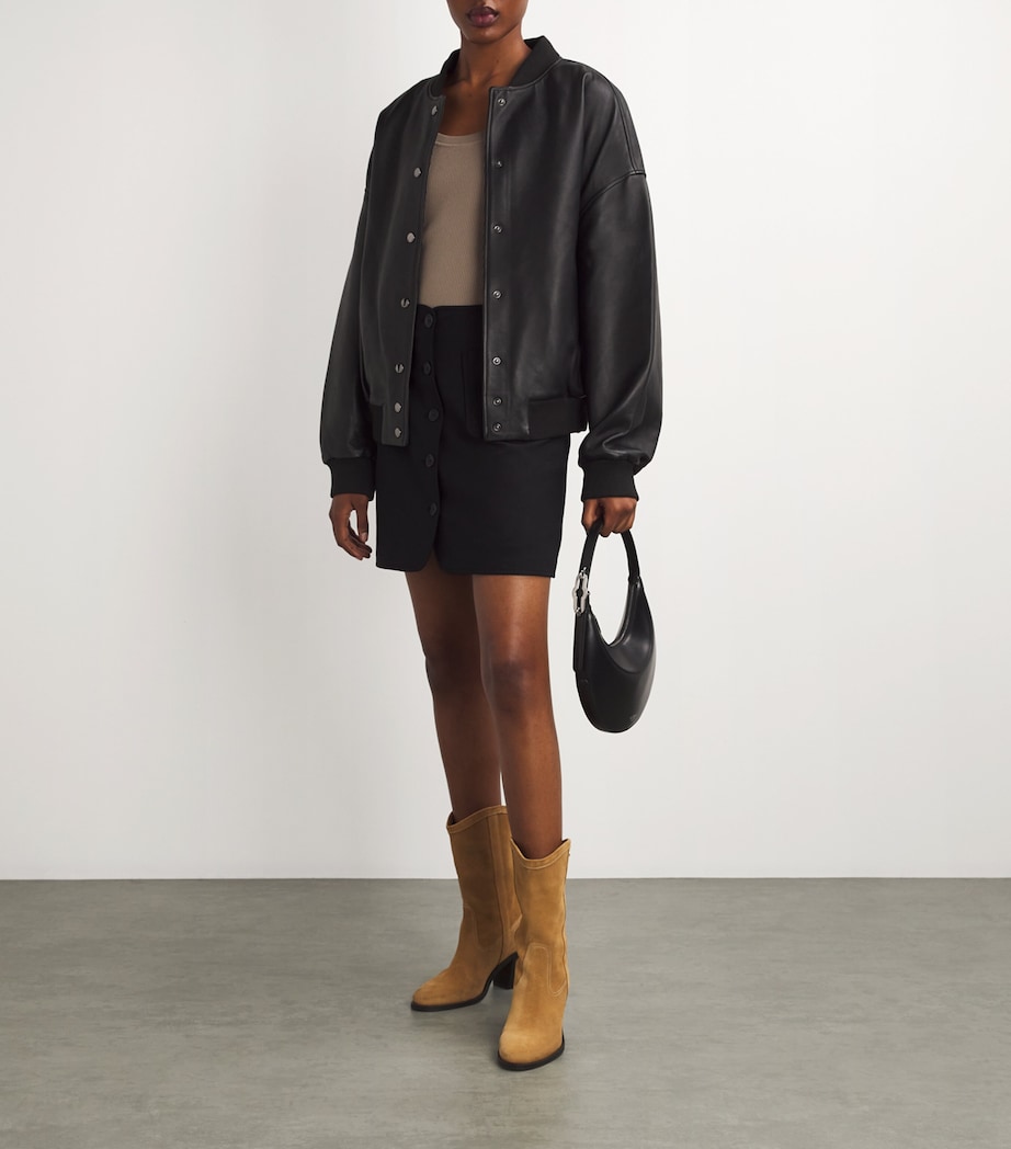 Wool-Blend Mini skirt BLACK Image 2