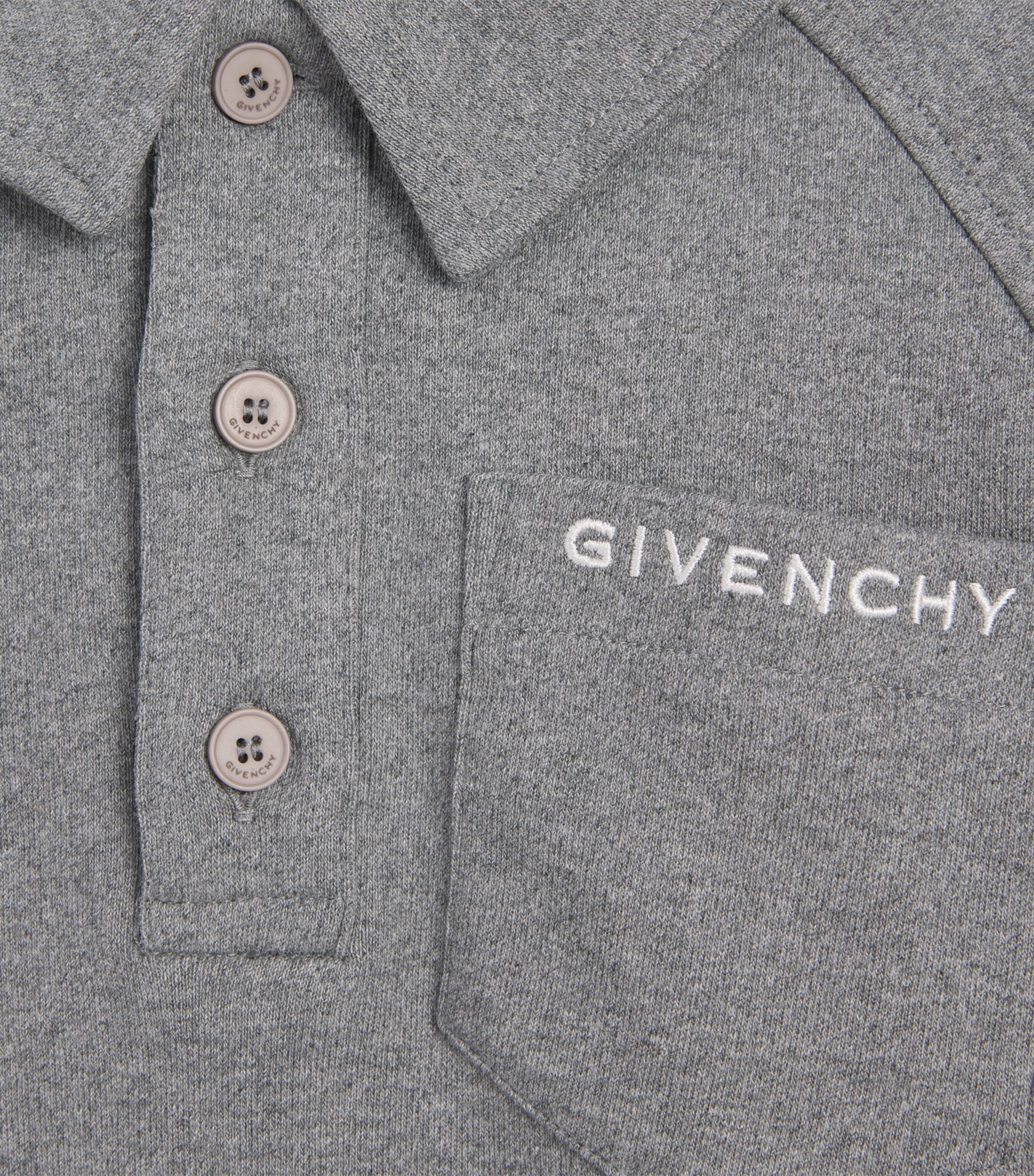 Givenchy Kids Cotton Logo Polo Sweater (4-12+ Years) Marl Image 3