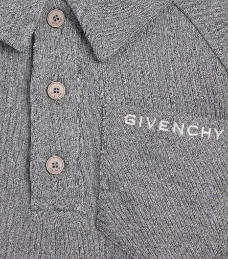 Givenchy Kids Cotton Logo Polo Sweater (4-12+ Years) Marl Image 3