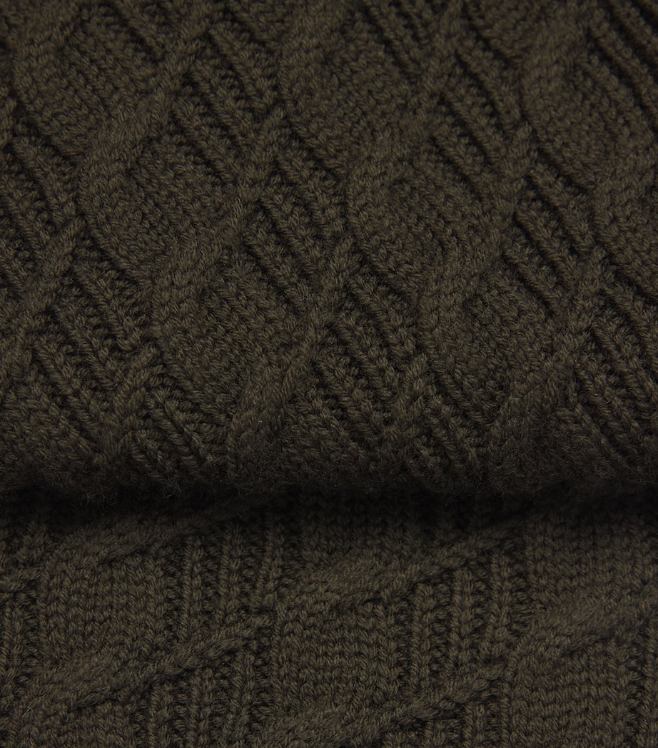 Brett Johnson Mens Virgin Wool Cable-Knit Zip-Up Cardigan Verde Nocturne Image 6