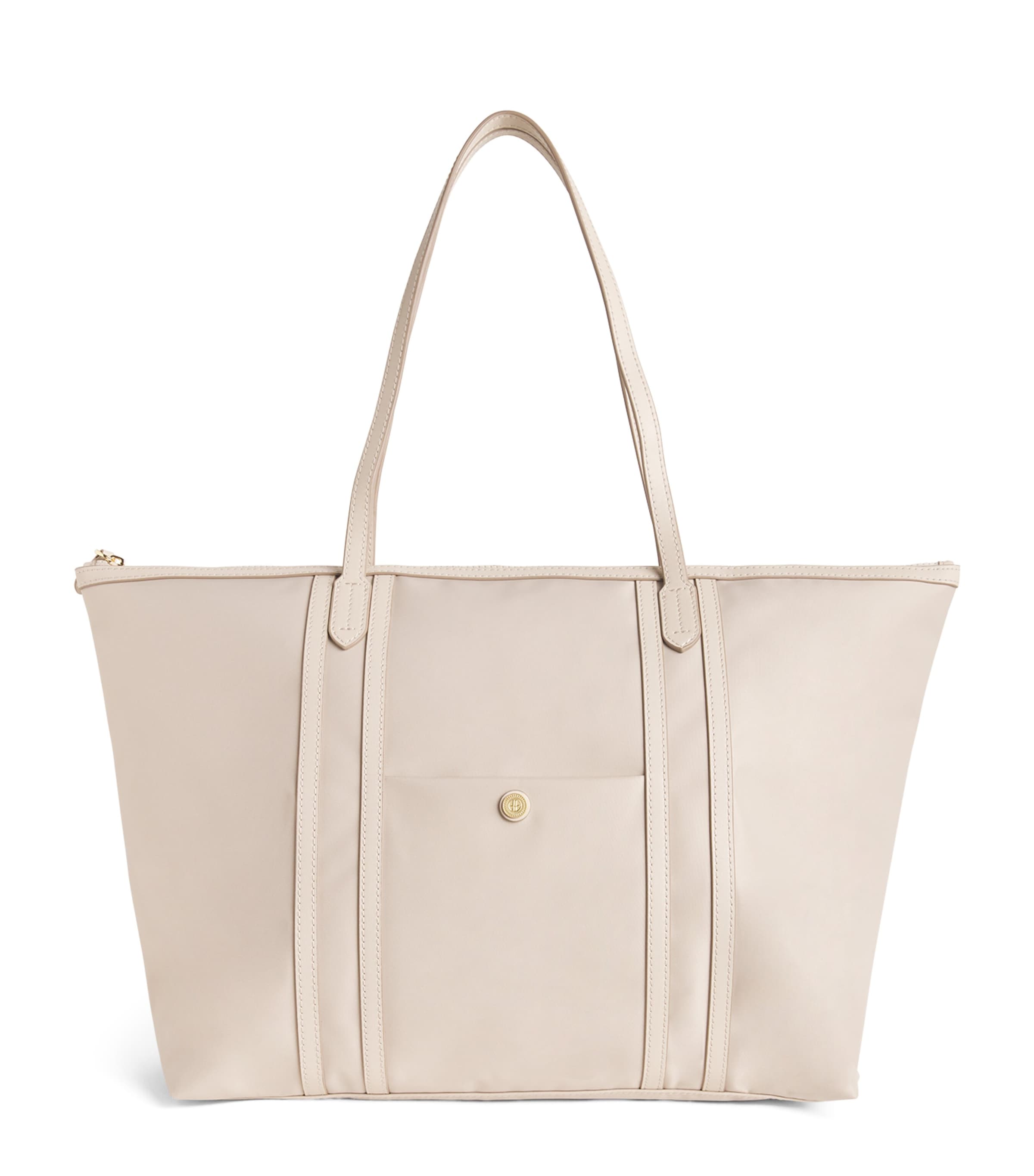 Harrods Nylon Jetsetter Tote Bag Neutral Image 1