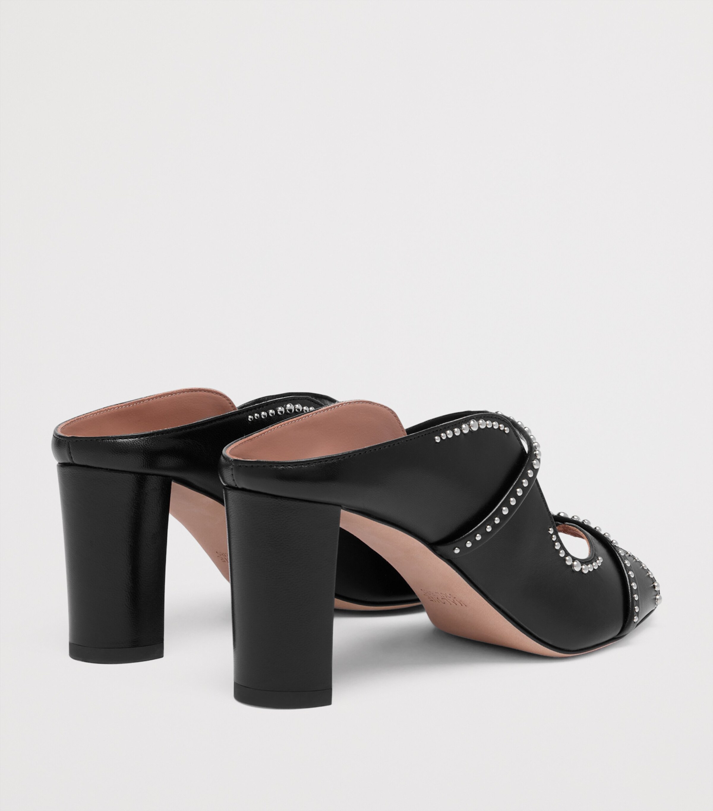 Malone Souliers Leather Studded Norah Heeled Sandals 70 Black Image 4