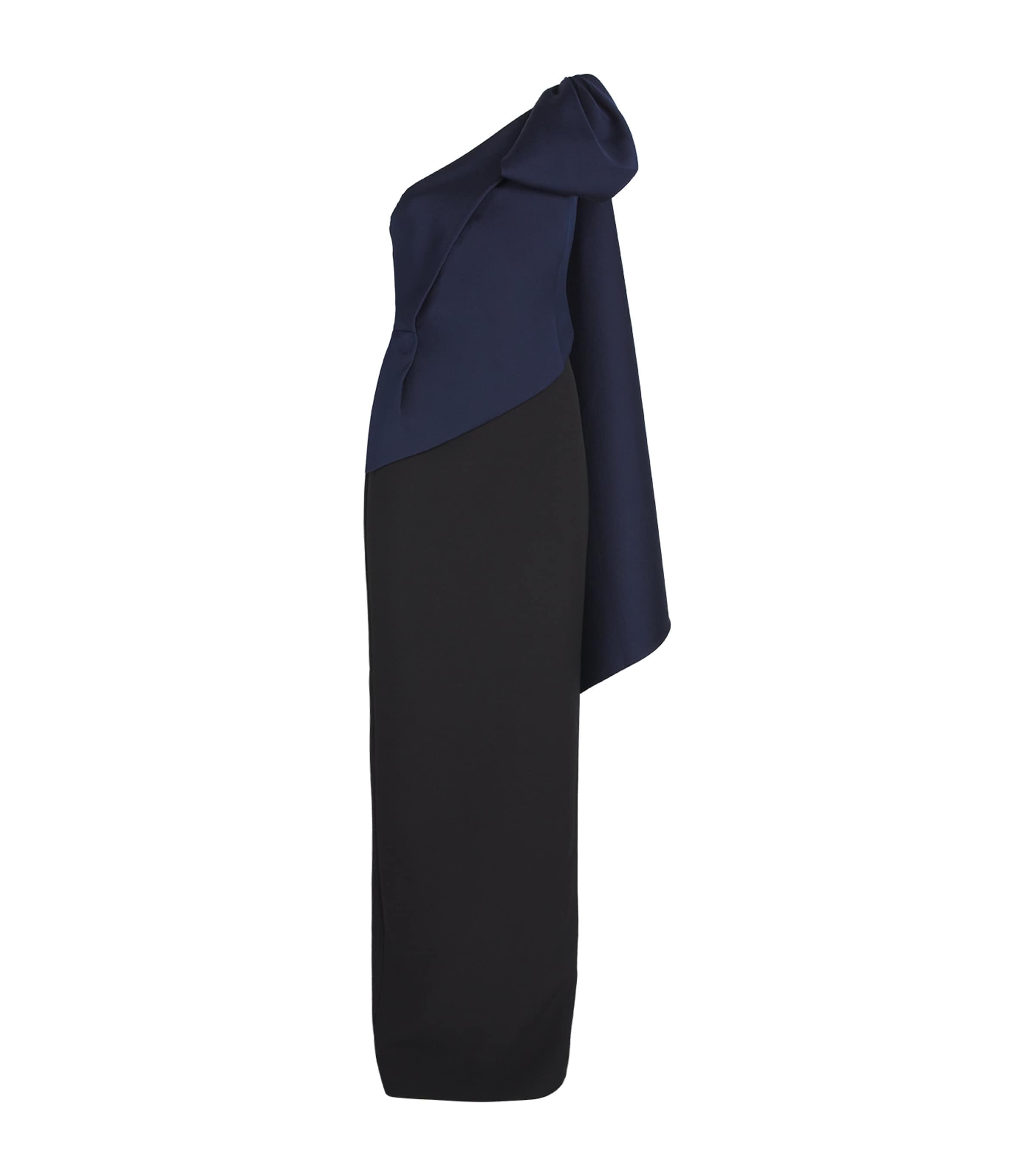 Shop Roland Mouret Asymmetric Bow-detail Gown