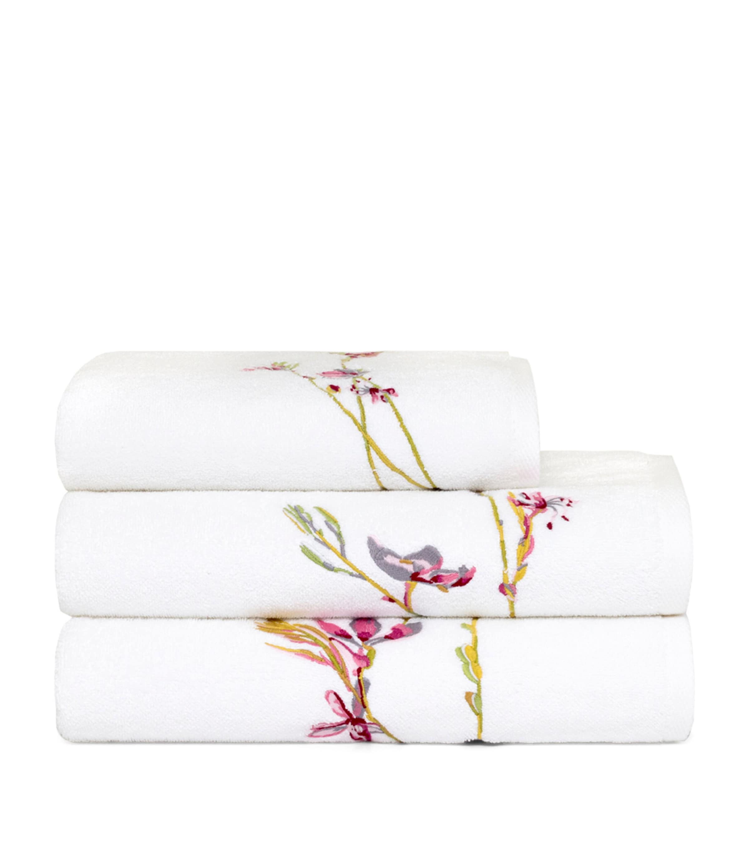 Floral Gaura Bath Towel (70cm x 140cm) BLANC Image 1