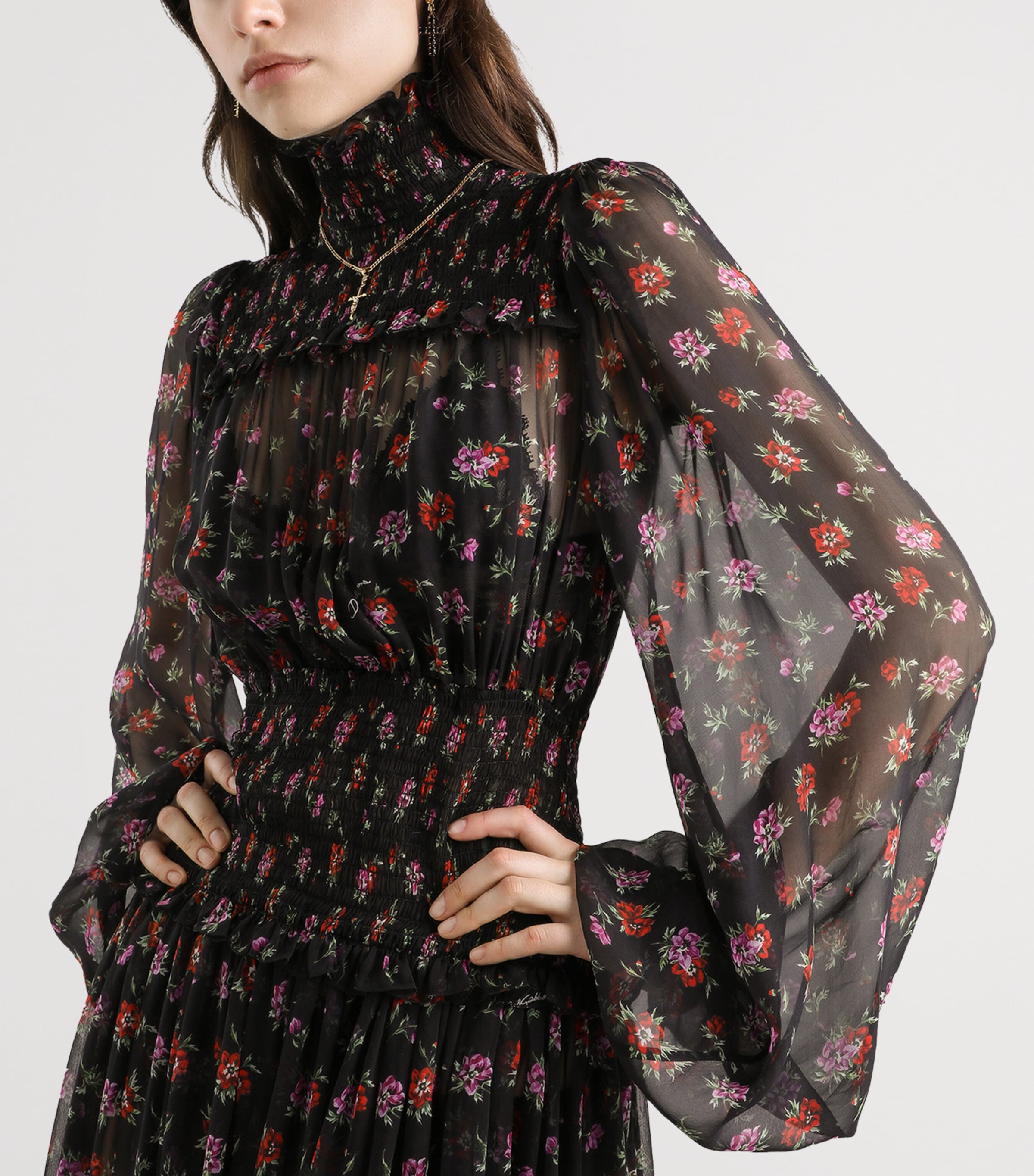 Silk Floral Maxi Dress HN5XS-ANEM Image 4