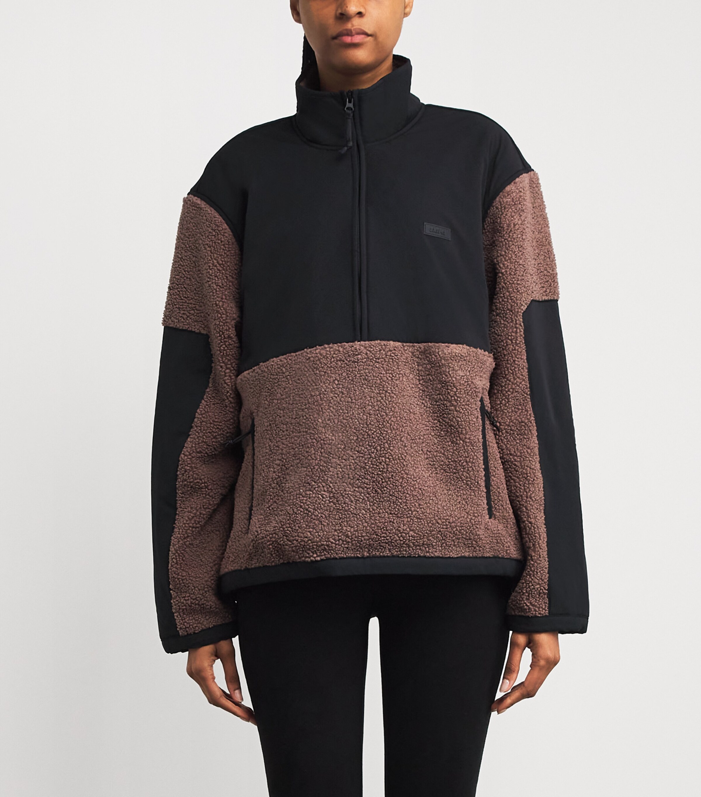 Skims Womens Teddy Oversized Quarter-Zip Sweater Umber Image 3