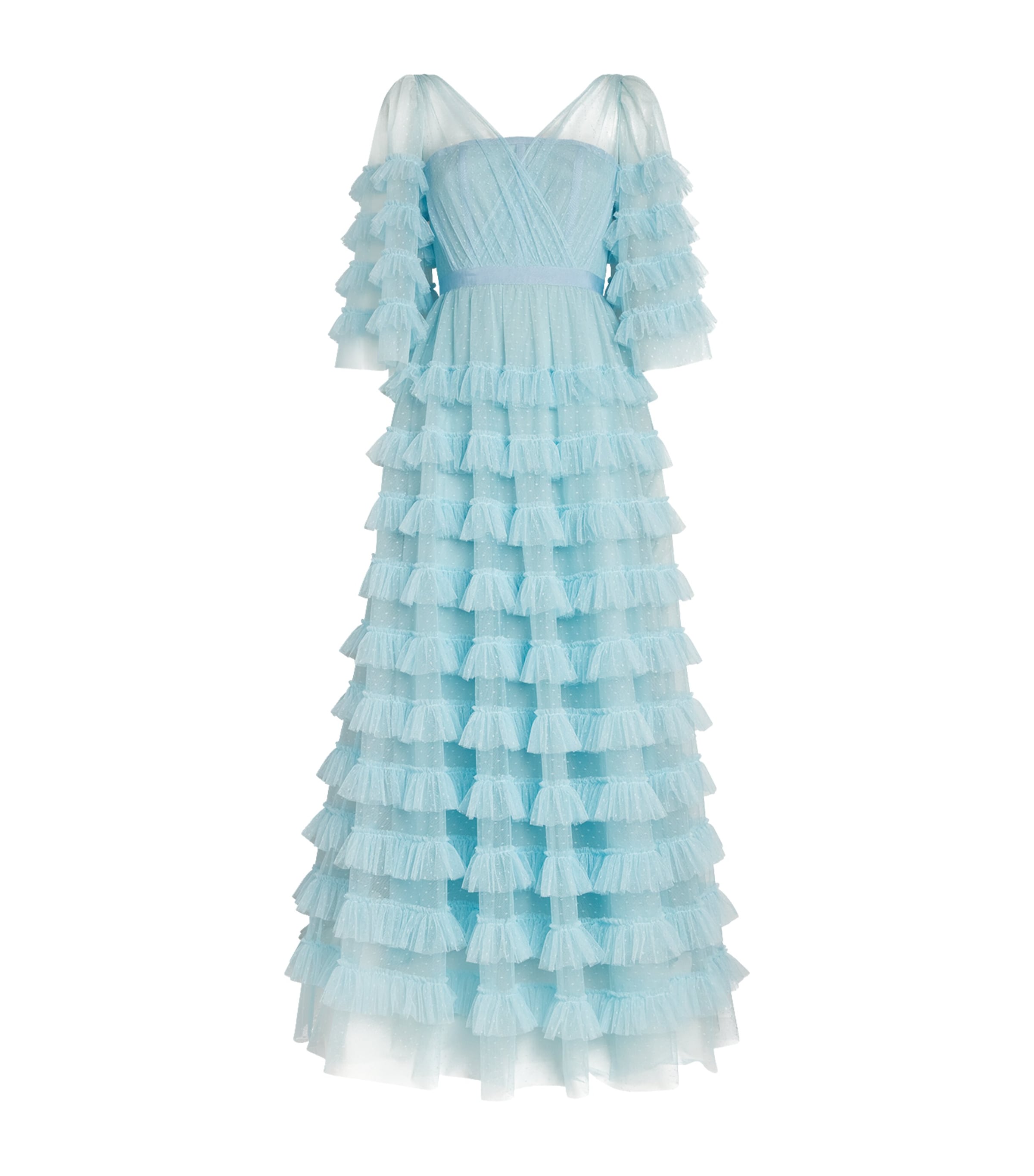 Shop Huishan Zhang Tulle Marybell Gown In Blue