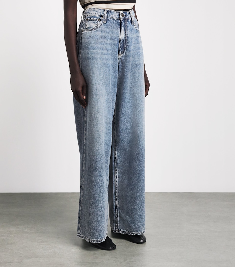 Rag & Bone Womens Featherweight Sofie High-Rise Wide-Leg Jeans Theo Image 4