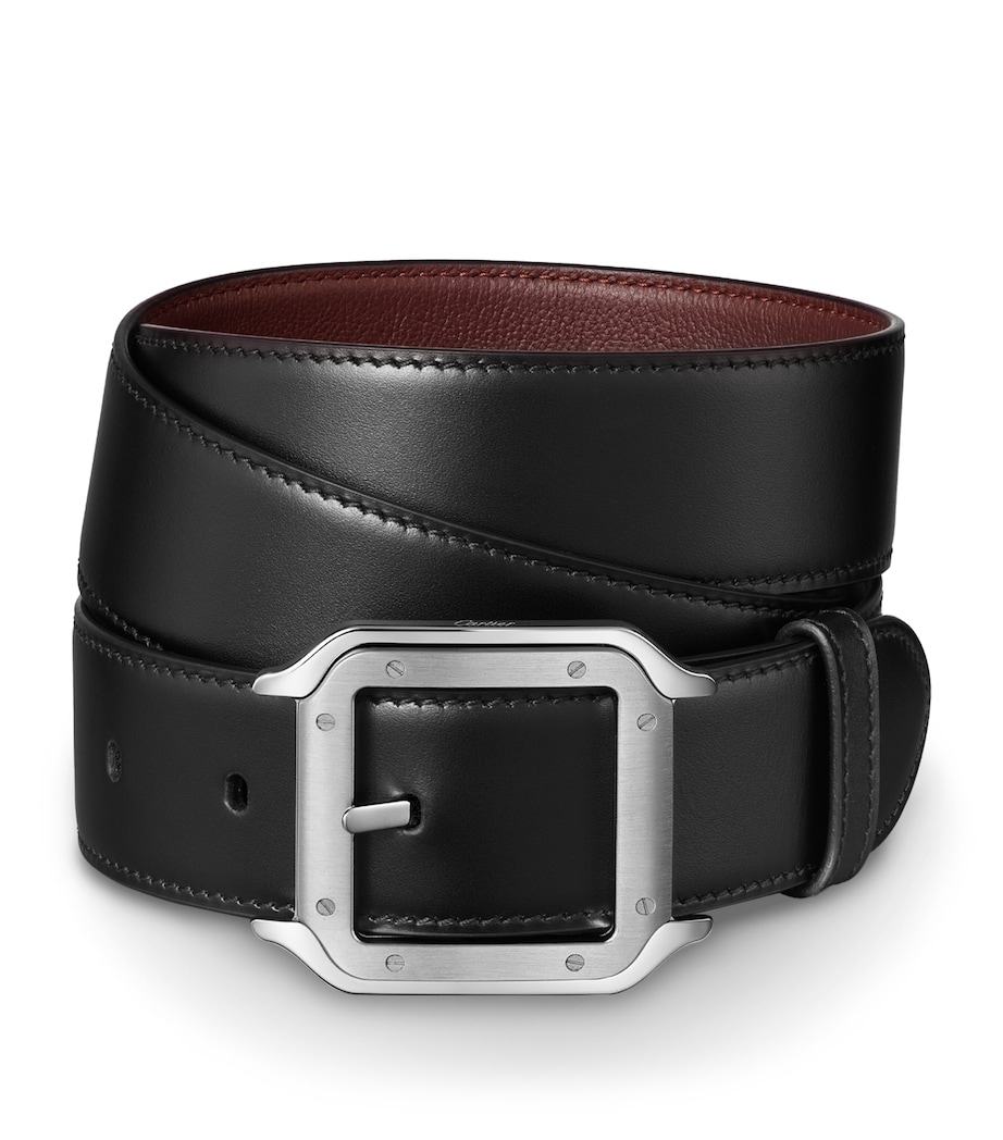 Cartier Leather Reversible Santos de Cartier Belt Black Image 1
