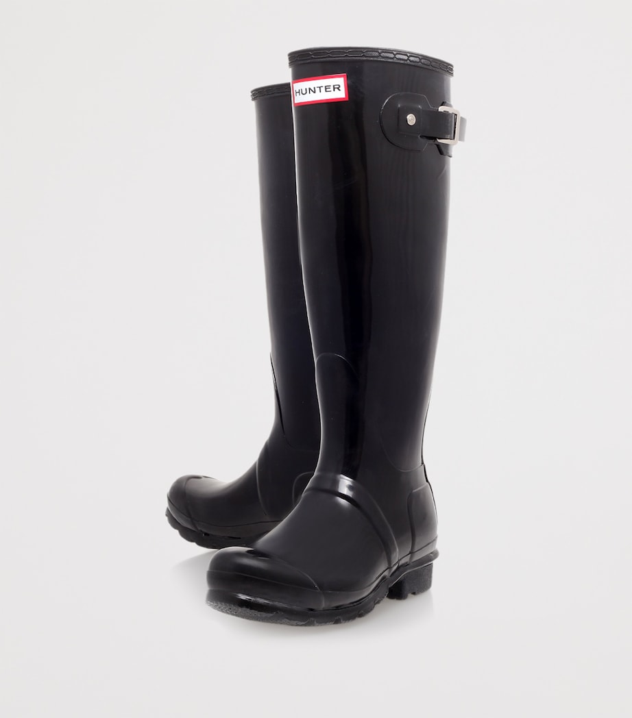 Original Tall Gloss Wellington Boots BLACK Image 4