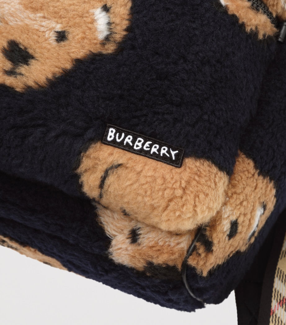 Burberry Kids Faux-Fleece Thomas Bear Backpack Ink Ip Pattern Image 4