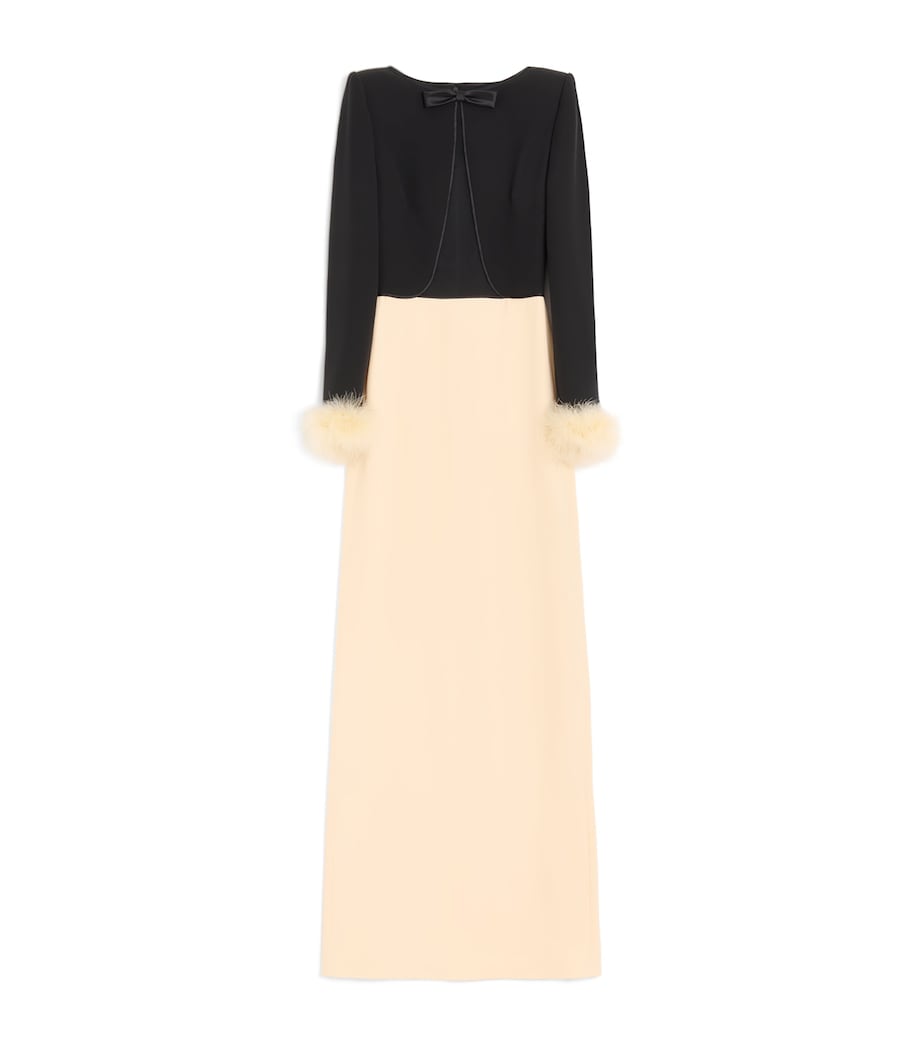 Silk Feather-Trim Gown TB1 Image 1