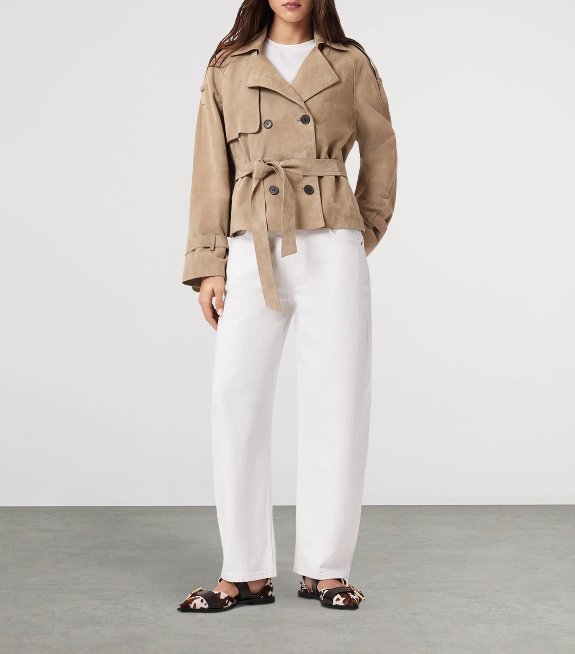 Suede Reed Trench Jacket TAUPE BROWN Image 2