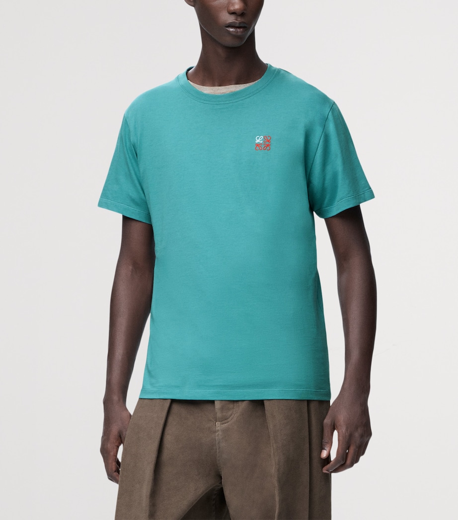 Cotton Anagram T-Shirt LIGHT BLUE Image 3