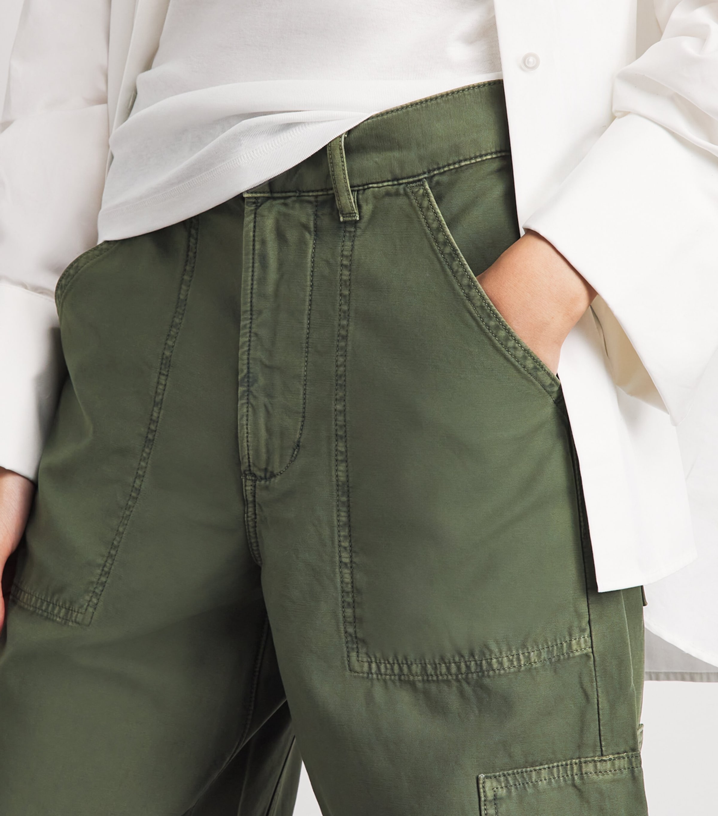 Citizens of Humanity Womens Cotton Marcelle Utility Trousers Surplus Image 3