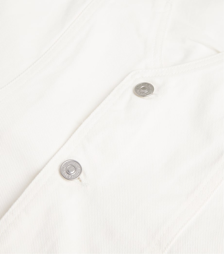 Denim V-Neck Waistcoat 8845 WASHED WHITE Image 5