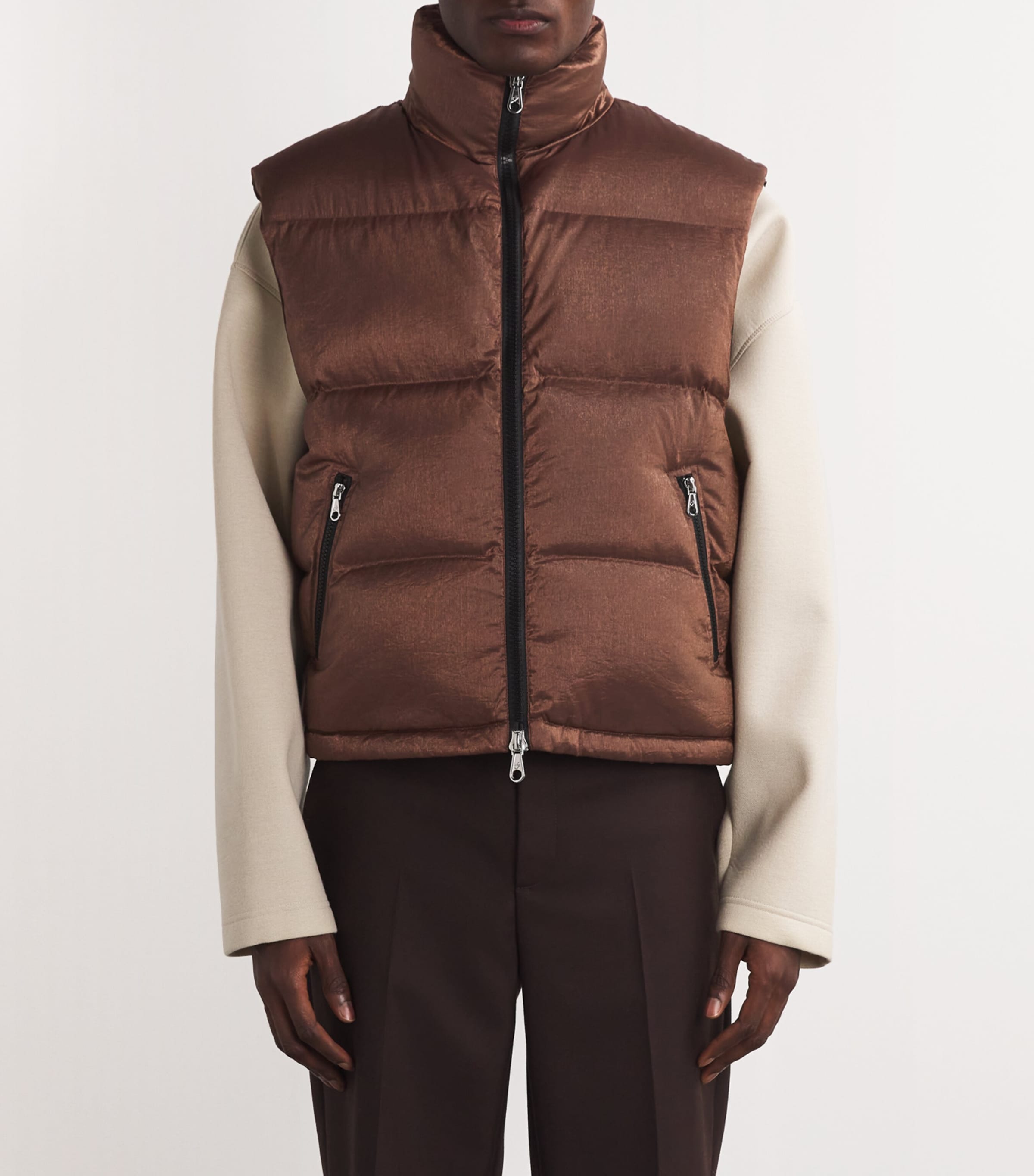 COLE BUXTON Brown Down-Filled Gilet Harrods UK