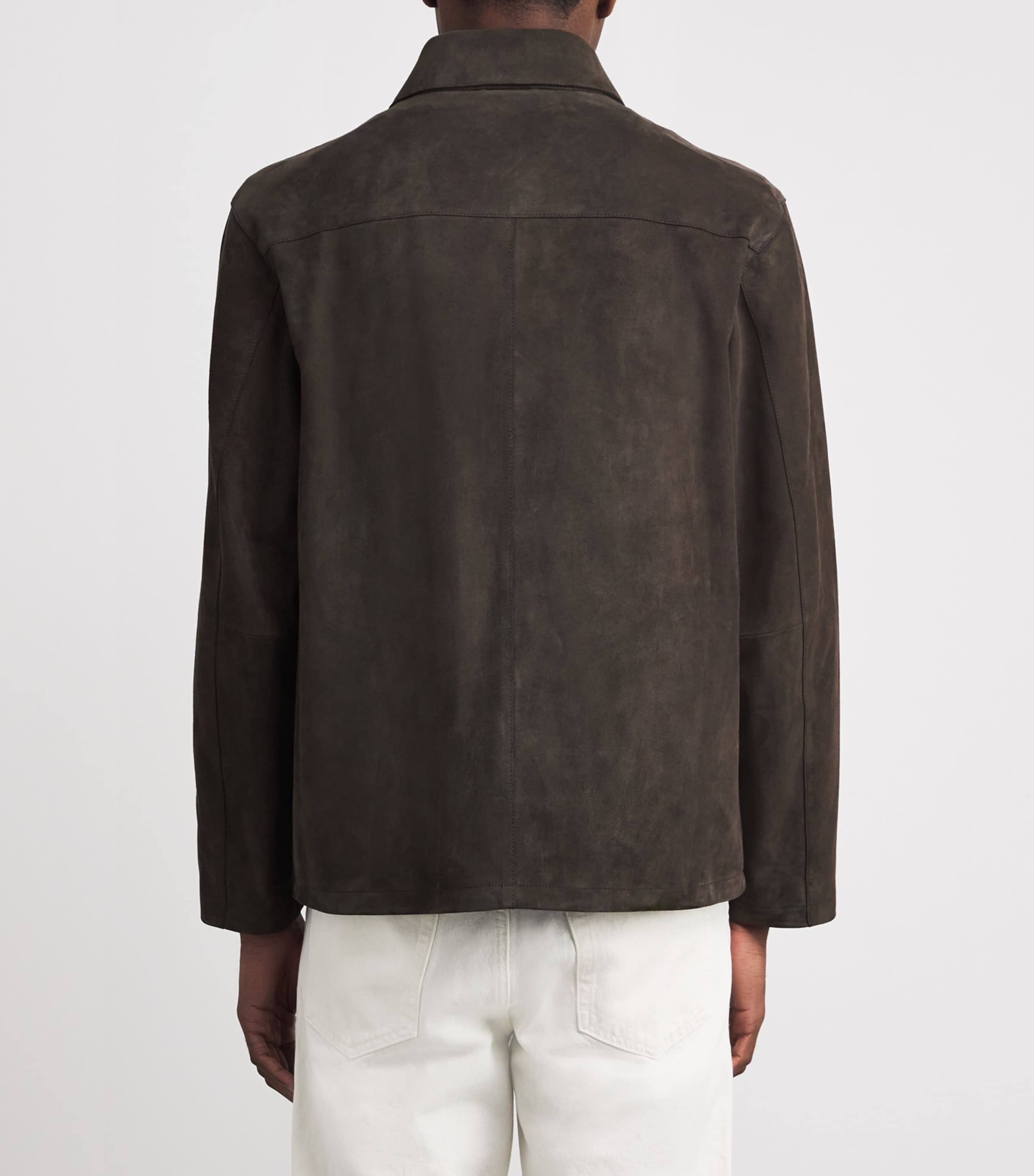Suede Chore Shirt Jacket DARK BROWN Image 4